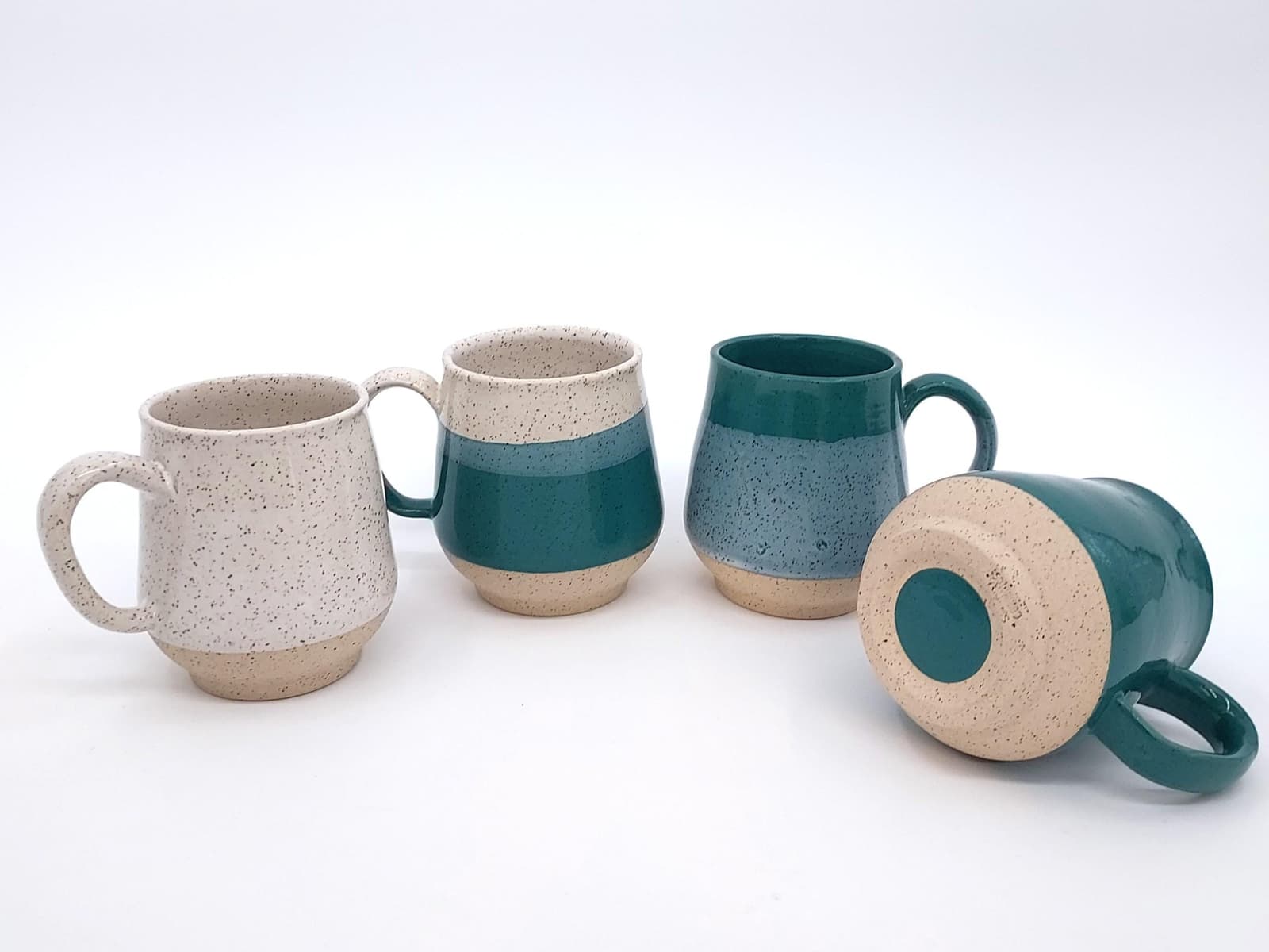 Set de 4 tazas de cerámica artesanal para la cocina, foto 6