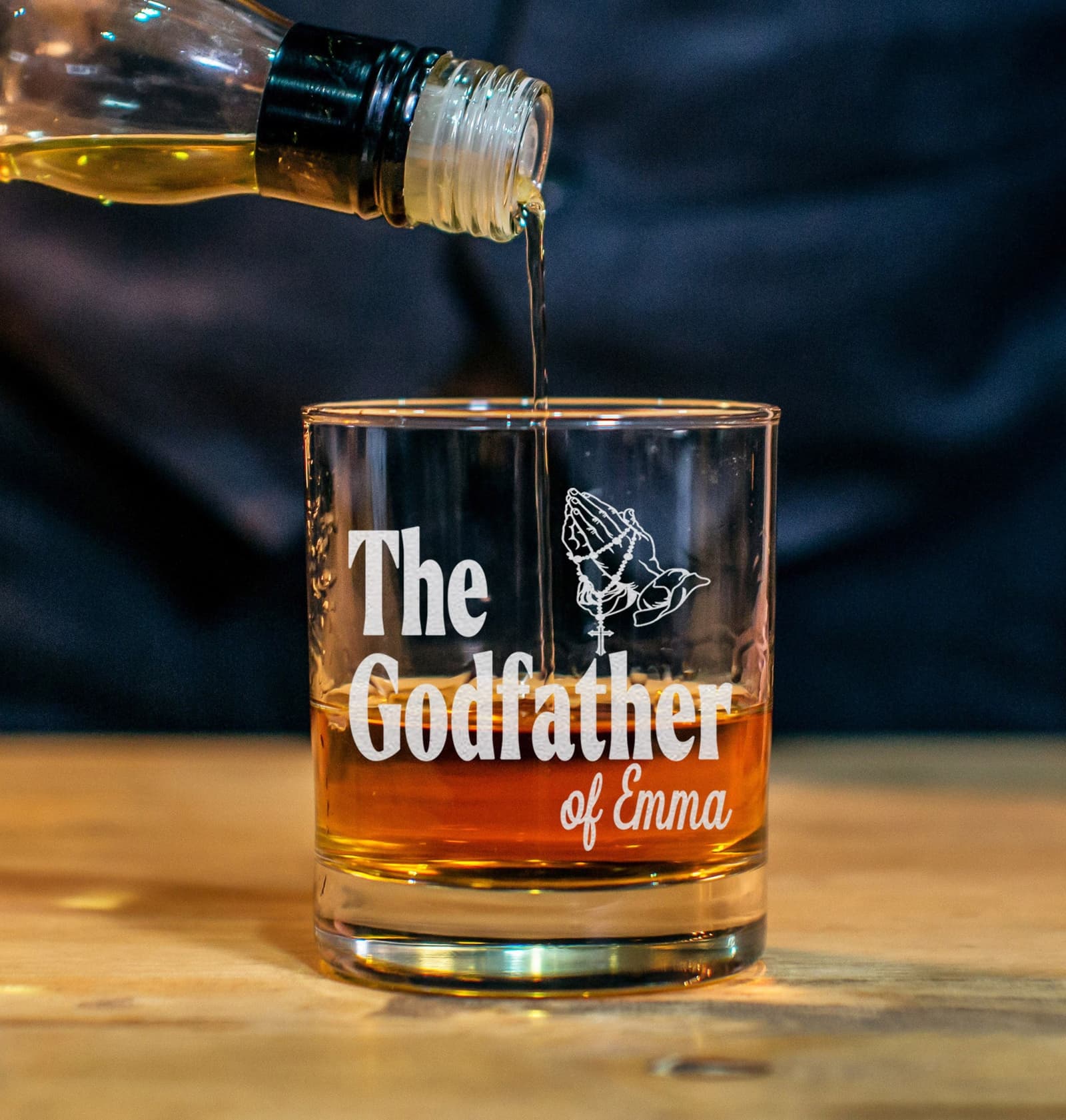Vaso de whisky personalizado para el padrino
