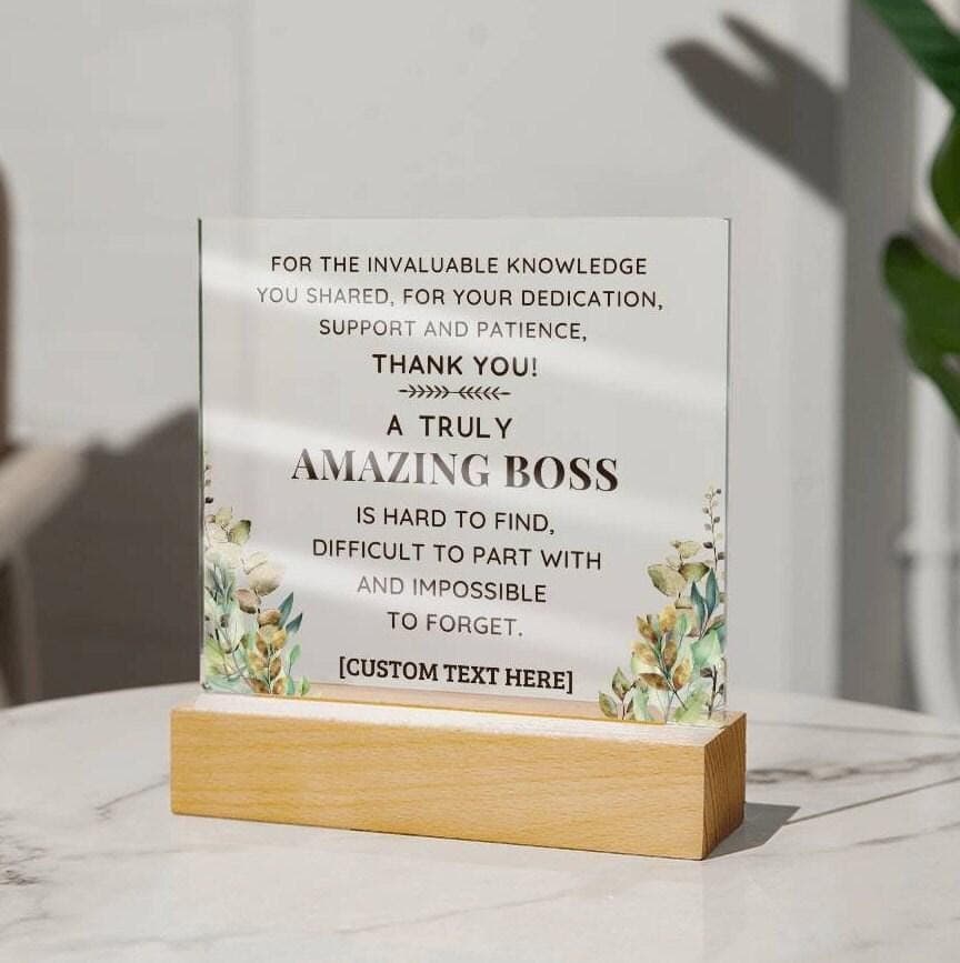 Placa de metacrilato personalizada para despedir a un jefe, foto 4