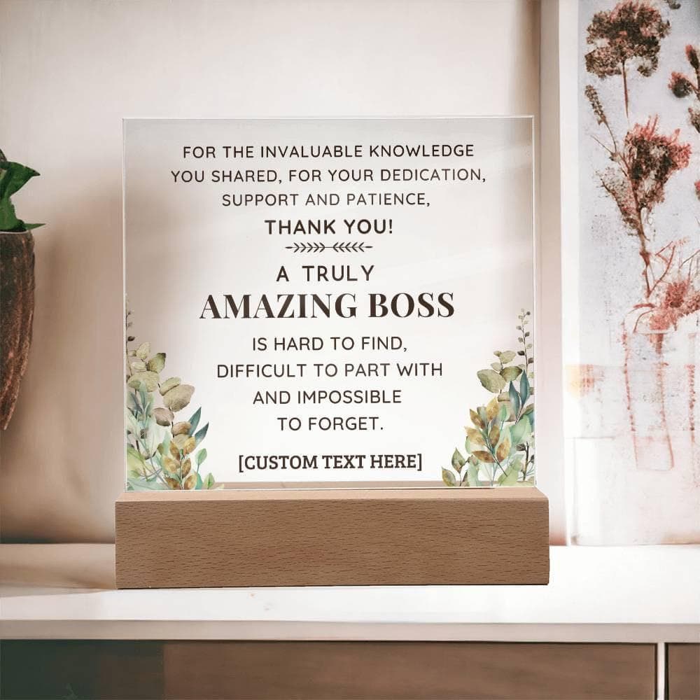 AMAZING BOSS Acrylic Plaque with LED Lamp Option