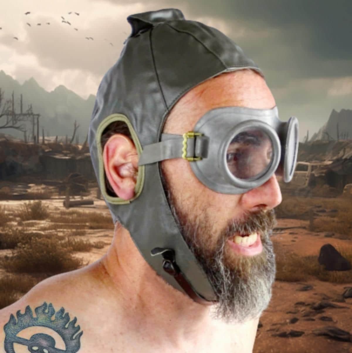 Gorro de aviador vintage con gafas para moto