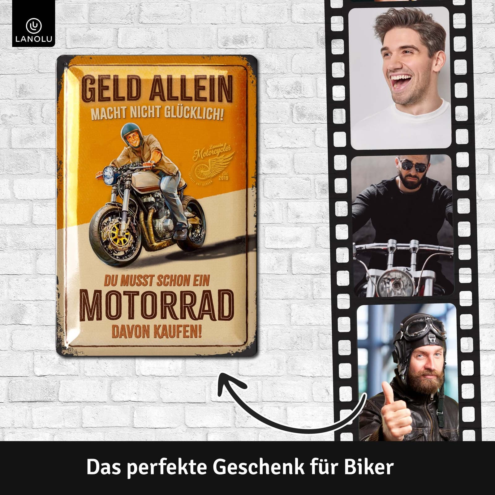 Cartel de chapa vintage para motoristas, foto 2