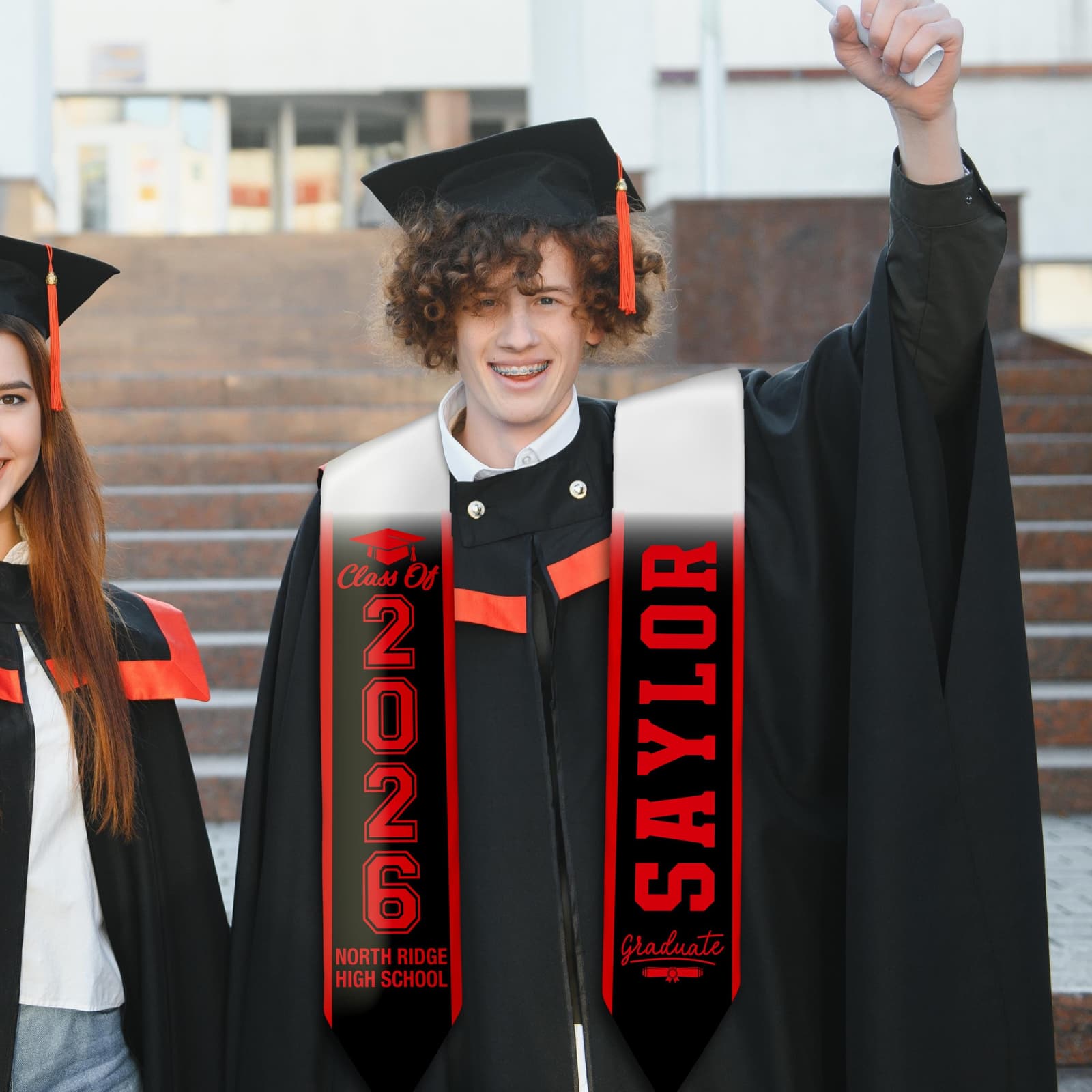 Estola de graduación personalizada con nombre y año, foto 7