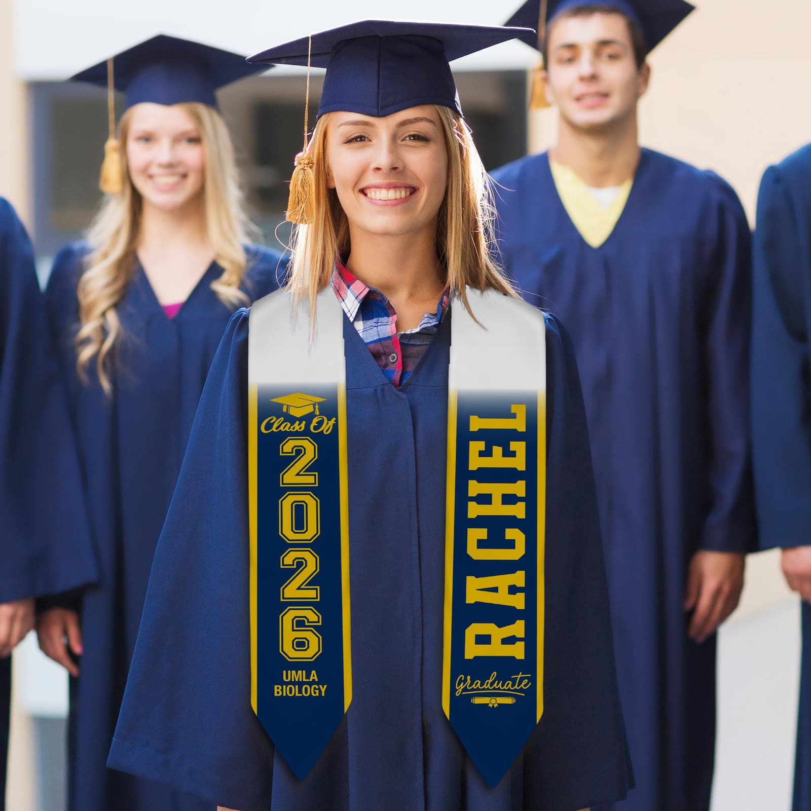 Estola de graduación personalizada con nombre y año, foto 8
