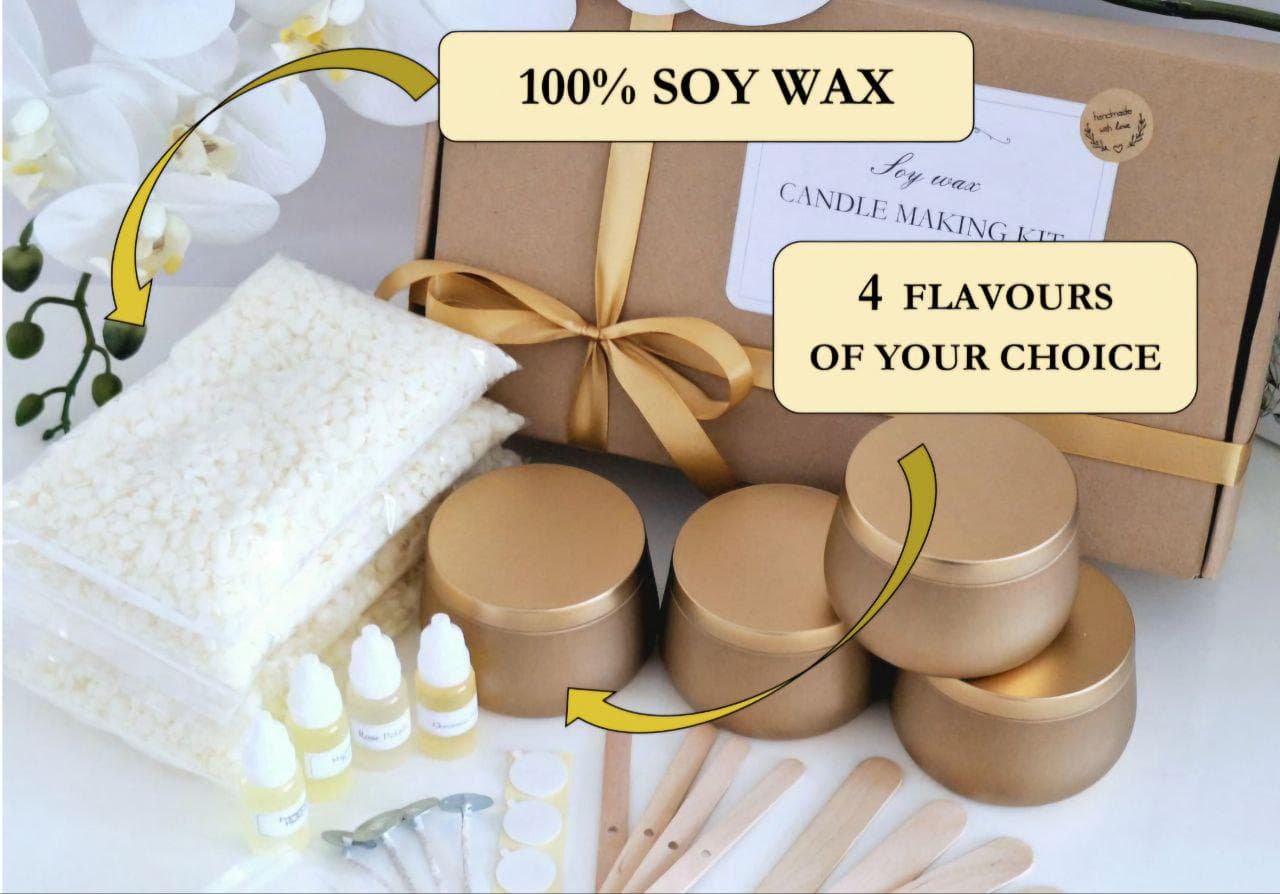 Large Candle making kit, Soy wax, DIY candle kit, Do it yourself Craft kit, Make your own candle, Craft supplies, Personalised candles