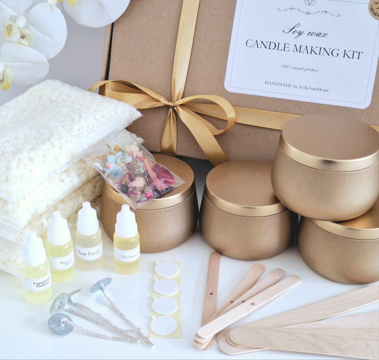 Large Candle making kit, Soy wax, DIY candle kit, Do it yourself Craft kit, Make your own candle, Craft supplies, Personalised candles