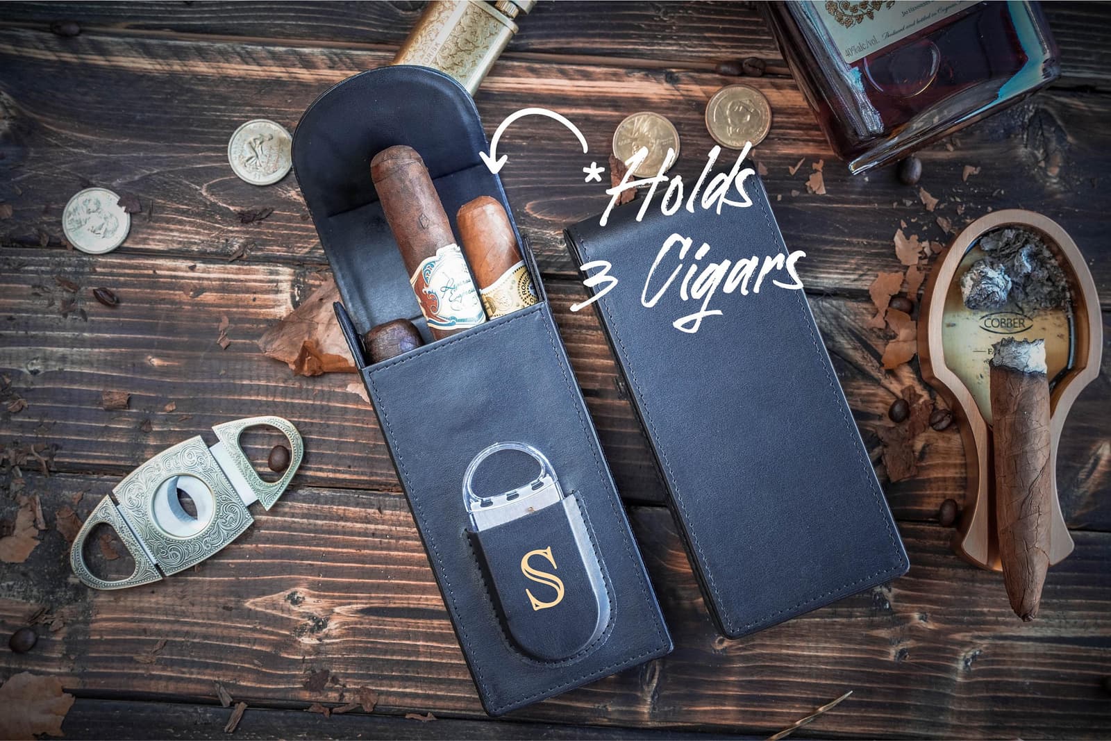 Estuche de piel para puros personalizado para regalar a un fumador, foto 5
