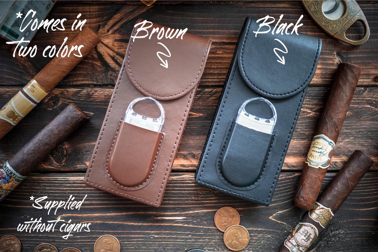 Estuche de piel para puros personalizado para regalar a un fumador, foto 3
