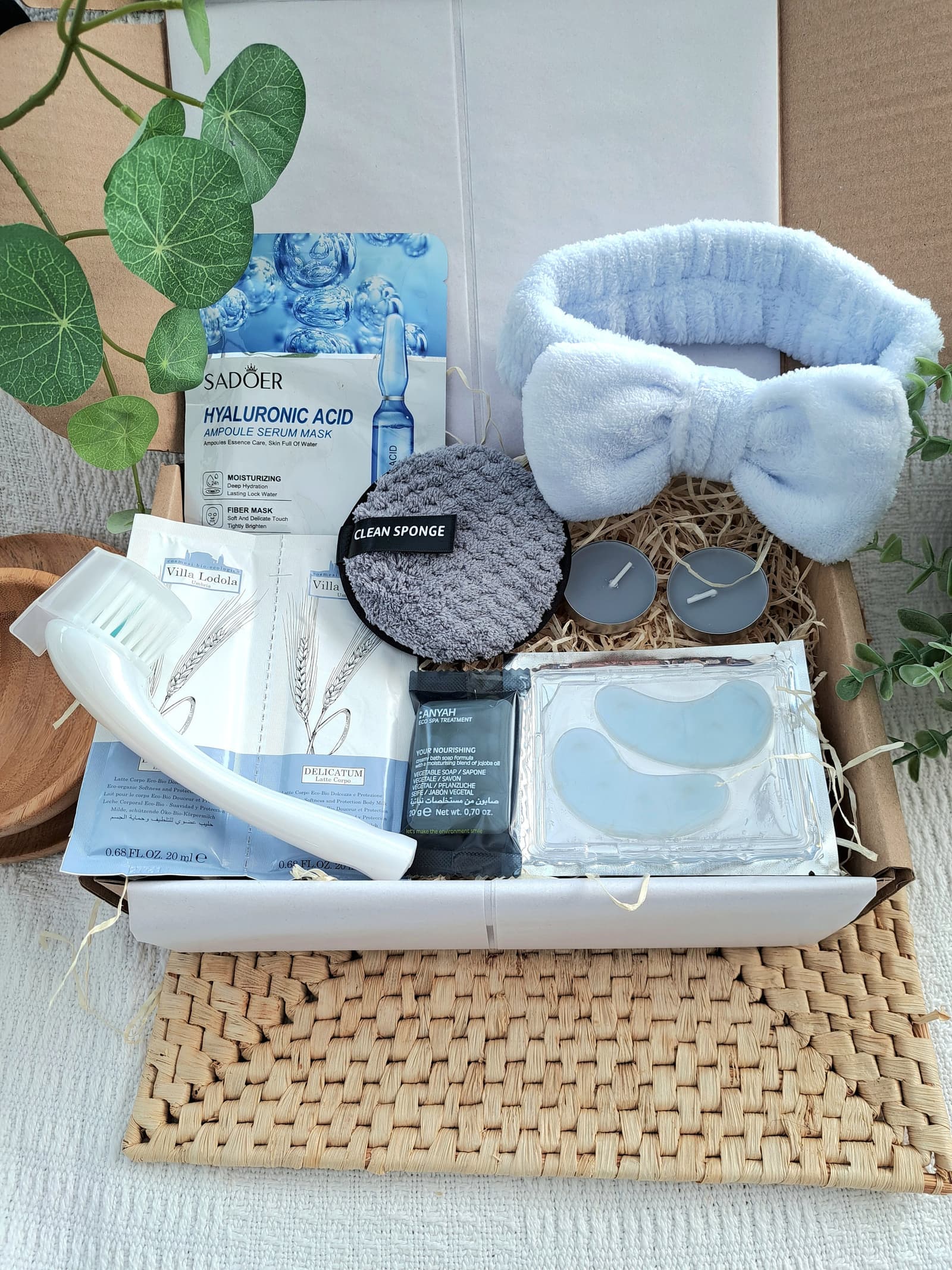 Blue bliss pamper spa box: Relaxation essentials for self care, get well, thinking of you, thank you, pick me up gift, womens birthday gift