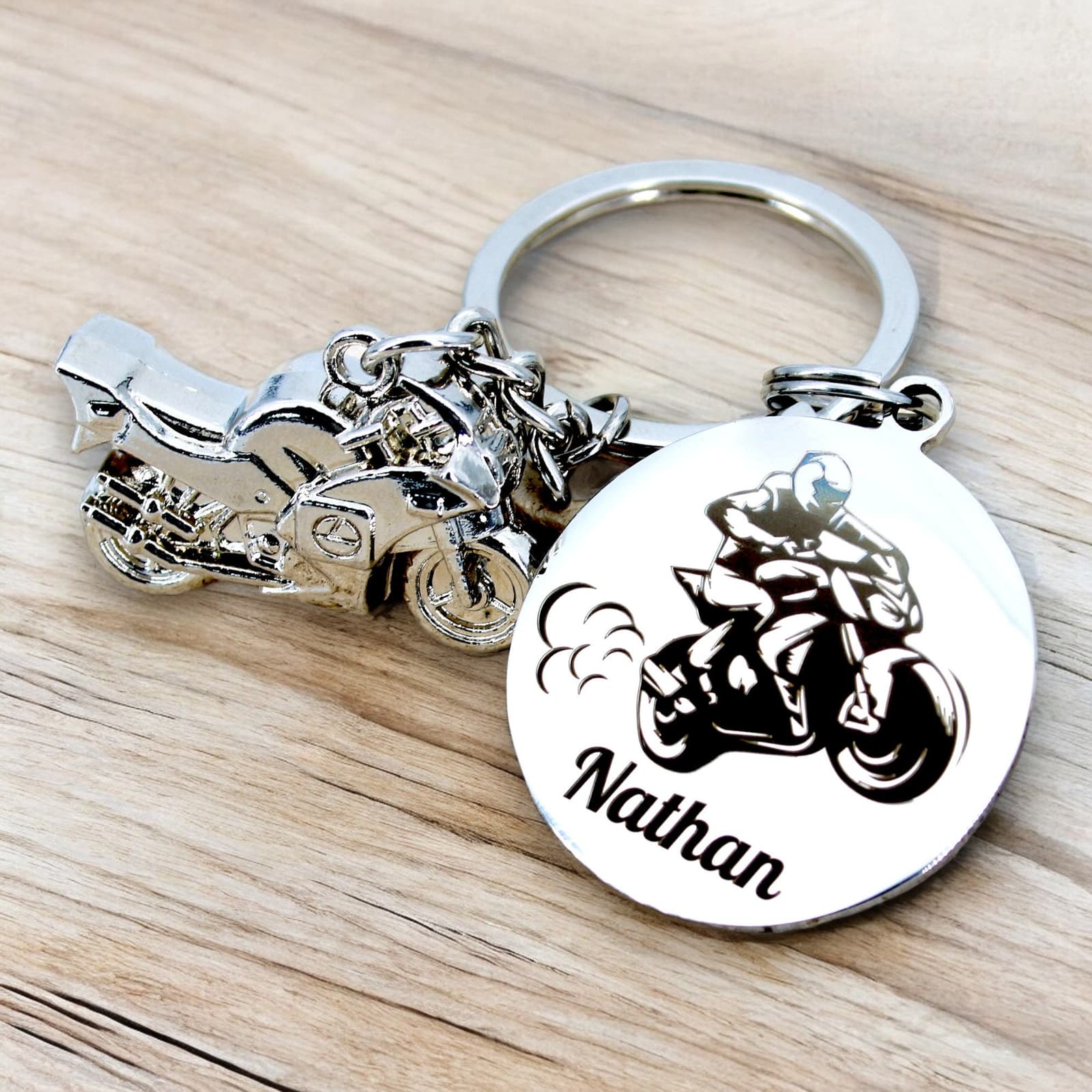 Llavero de moto grabado personalizado, foto 2