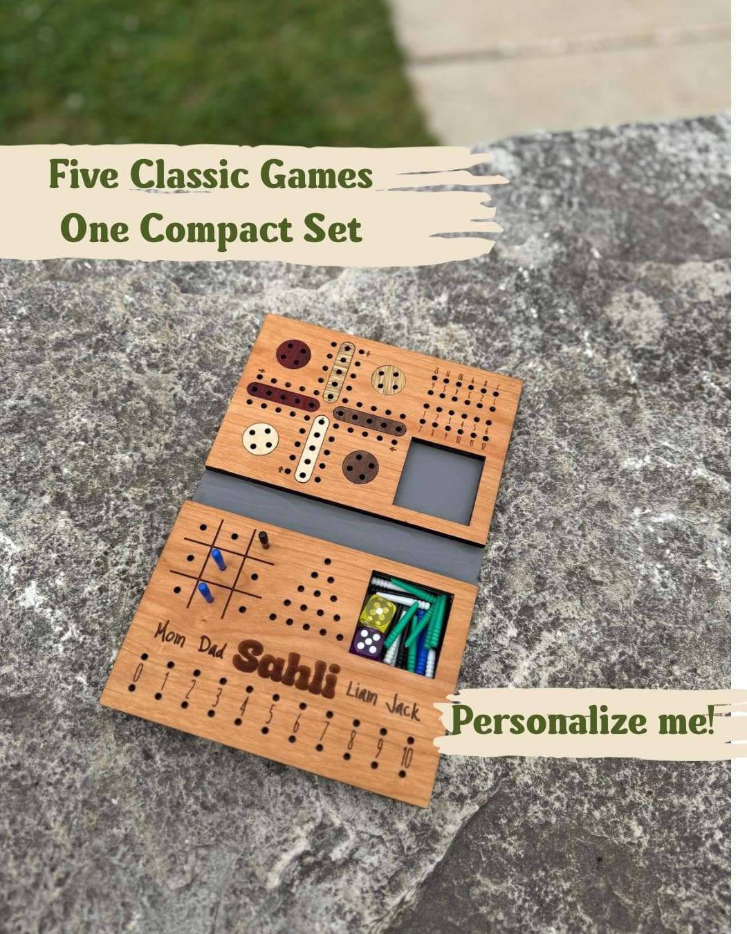 Estuche de juegos de viaje 5 en 1 personalizado