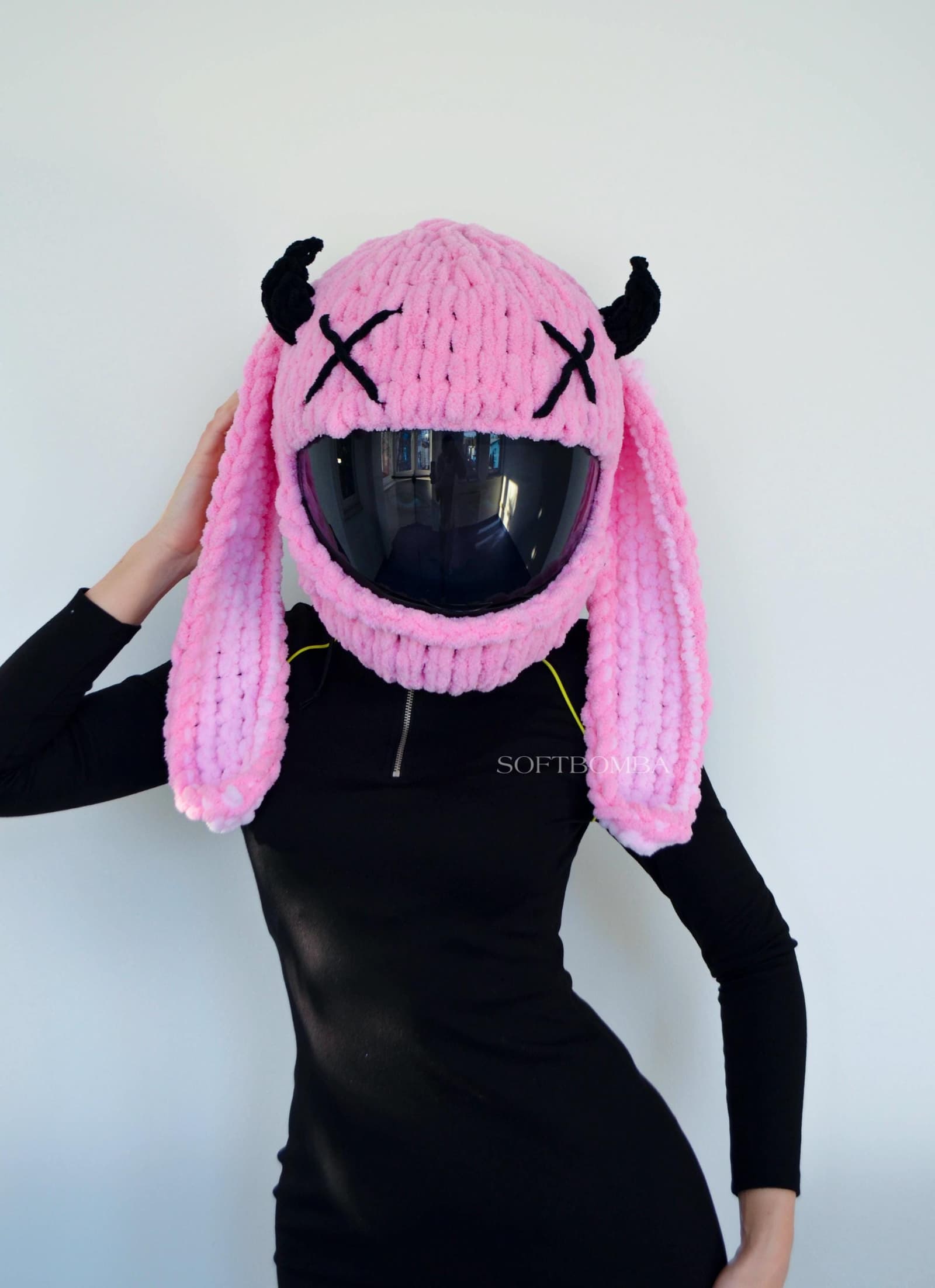 Funda de casco de moto con orejas de conejo, foto 7