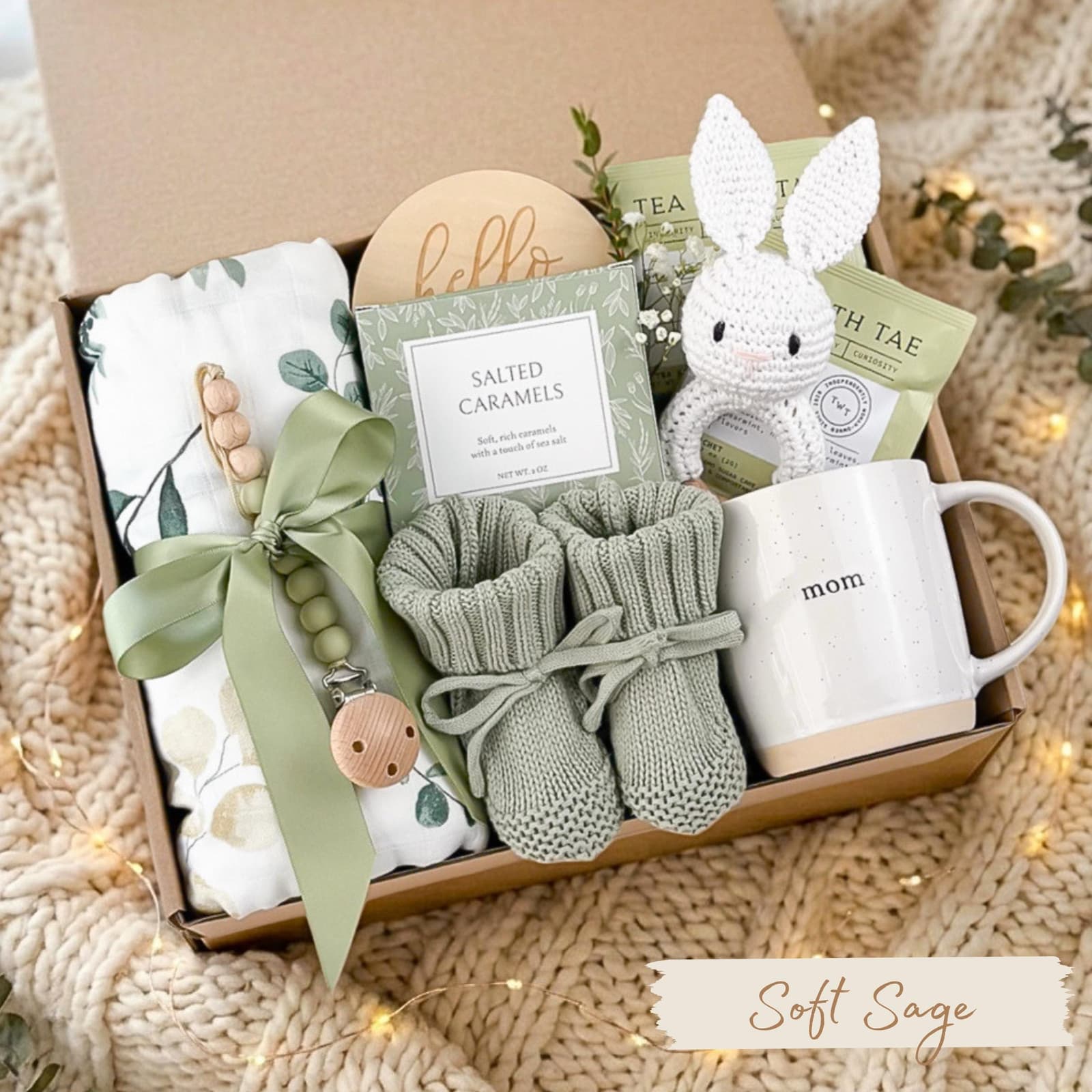 Cesta de regalo para recién nacido y mamá, foto 3