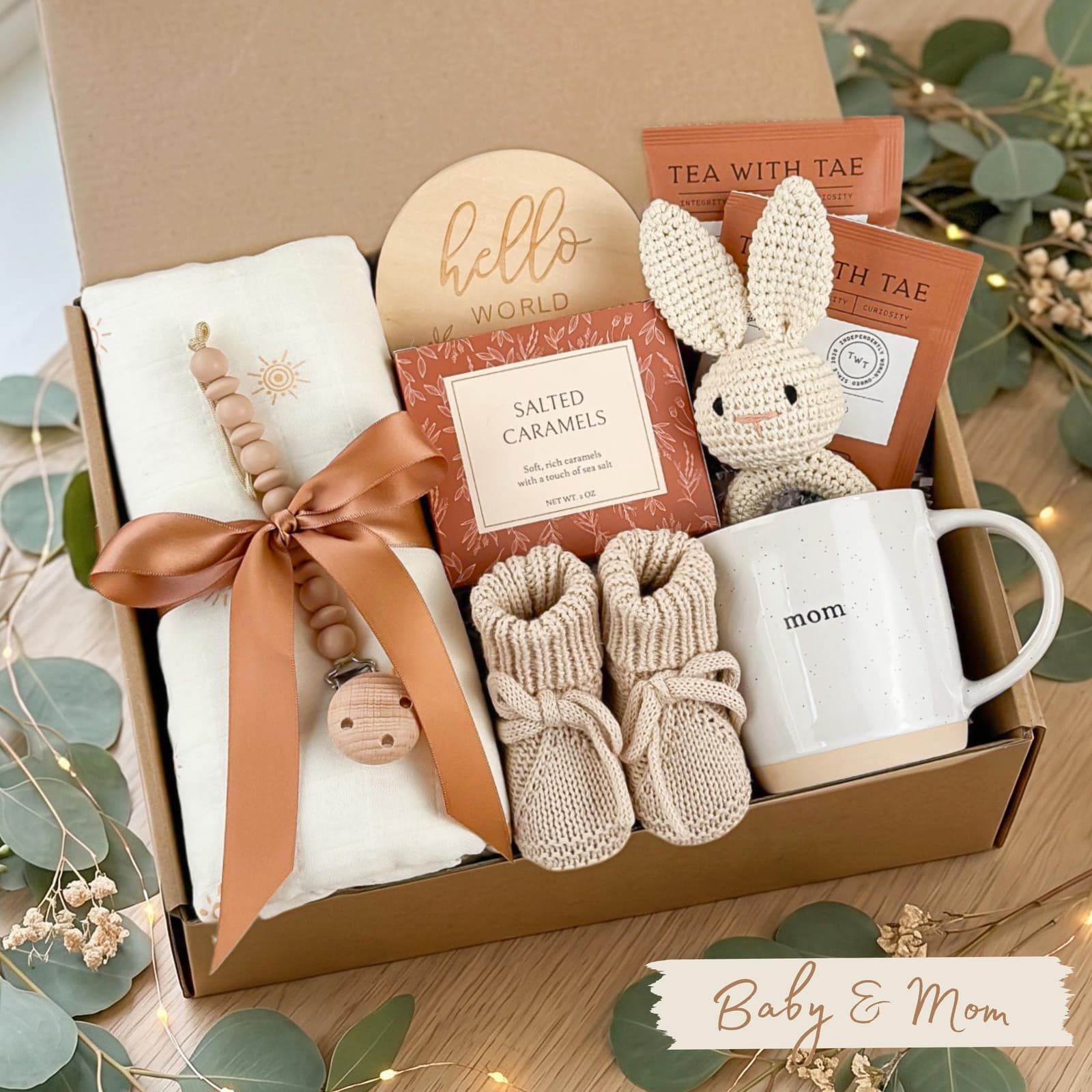 Cesta de regalo para recién nacido y mamá, foto 5