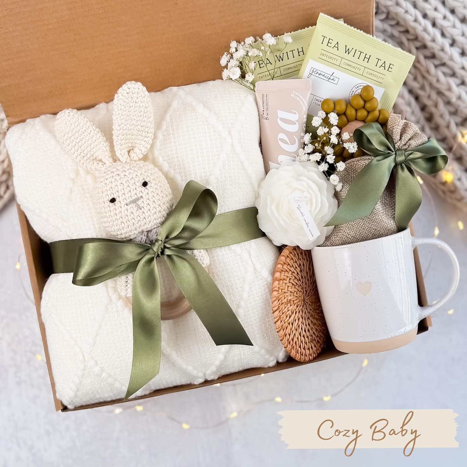 Cesta de regalo para recién nacido y mamá, foto 10