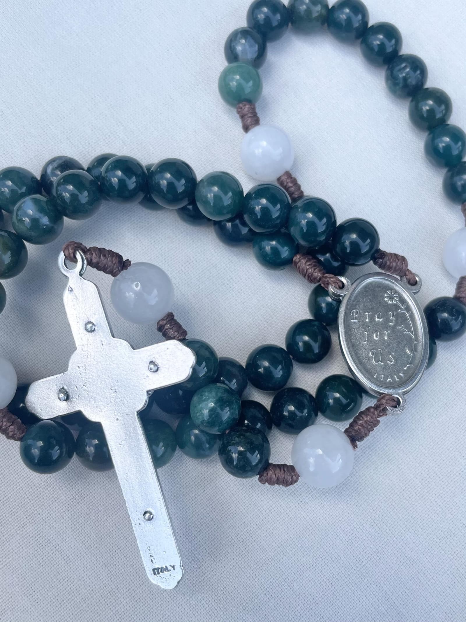 Rosario católico artesanal con cuentas de piedra, foto 9