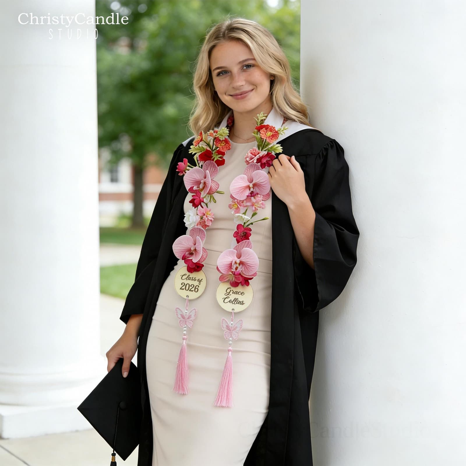 Estola de flores personalizada para graduación, foto 9