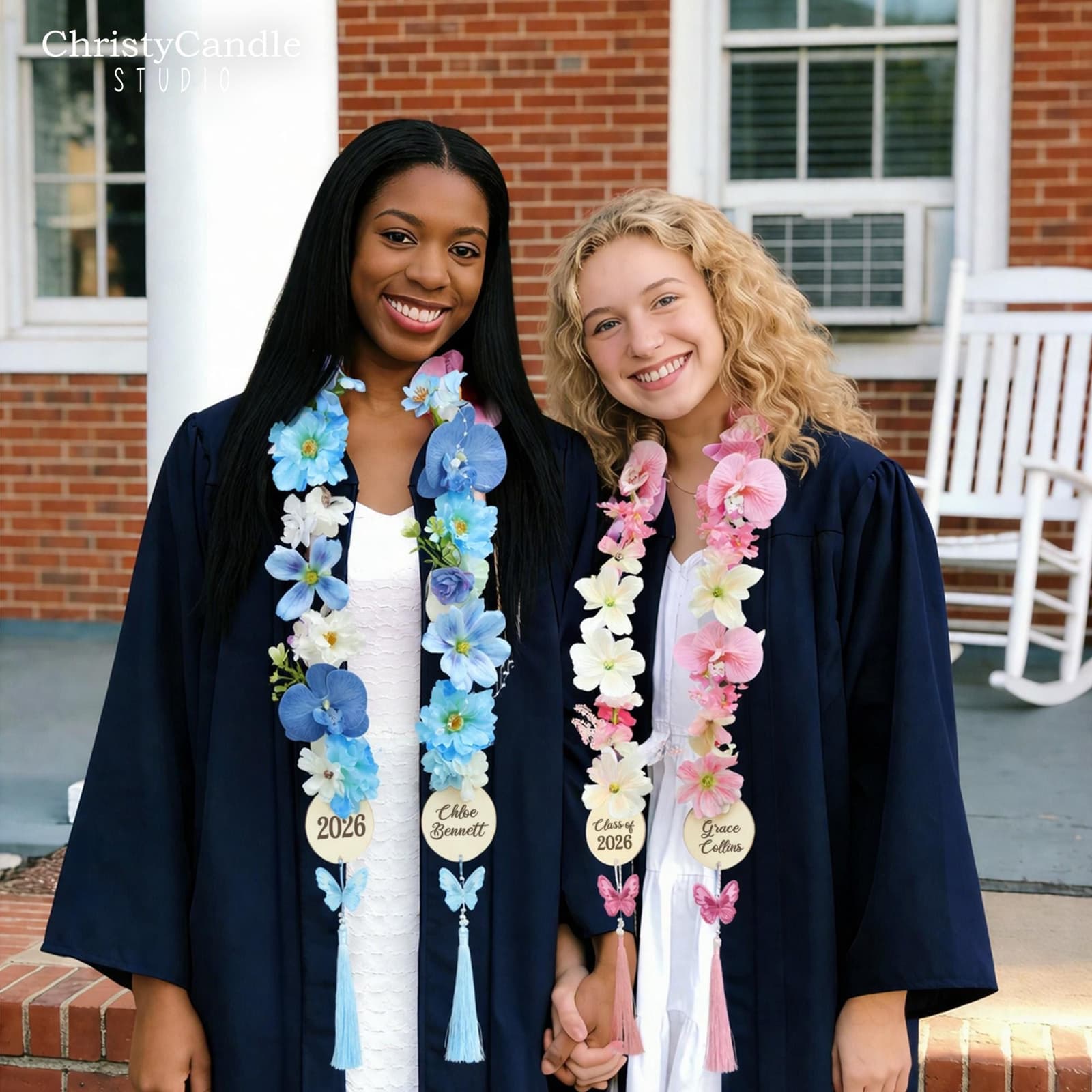 Estola de flores personalizada para graduación, foto 3