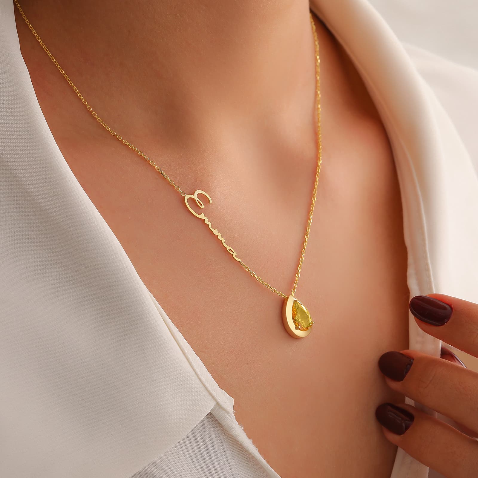 collar con nombre y piedra de junio de joyeria, foto 14