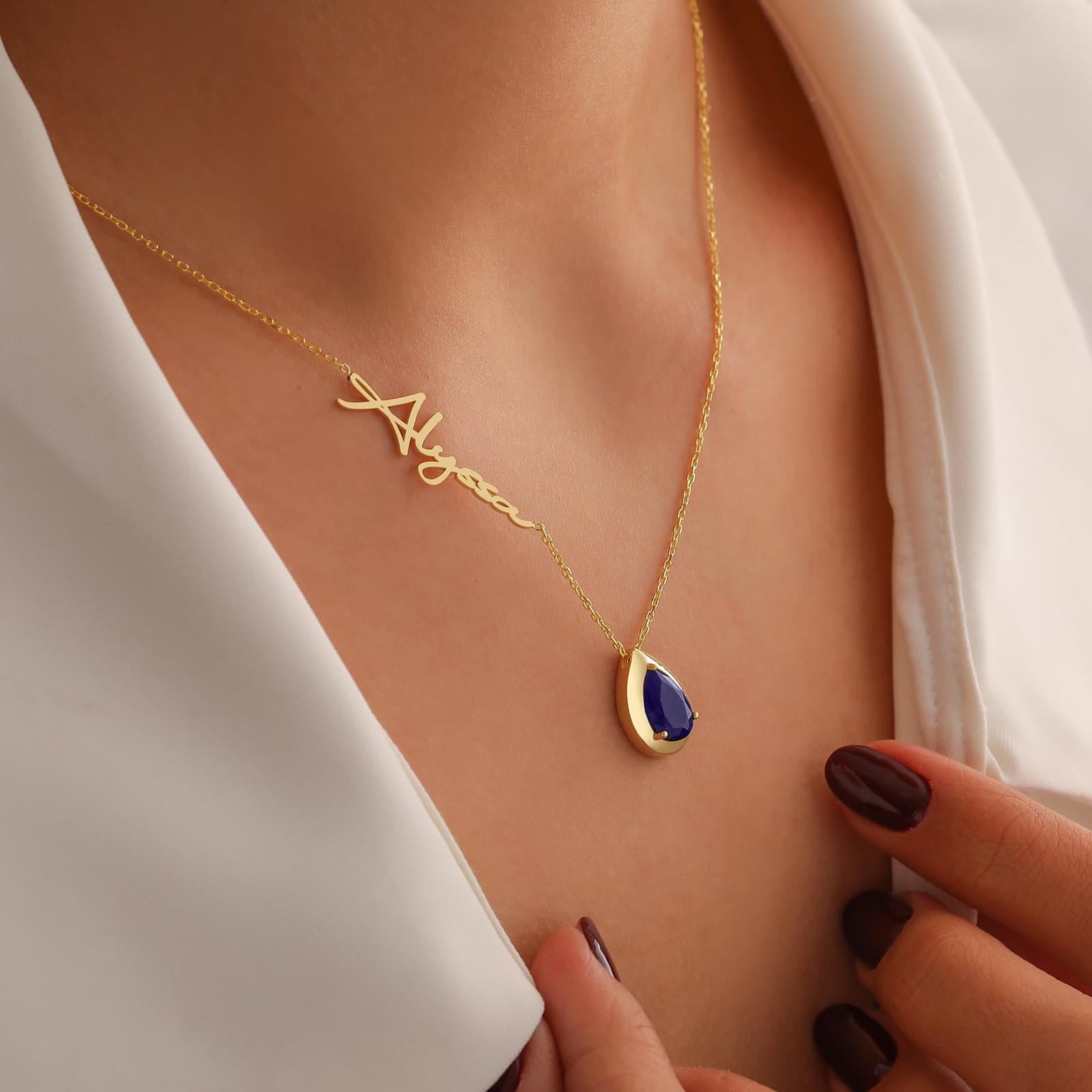 collar con nombre y piedra de junio de joyeria, foto 4