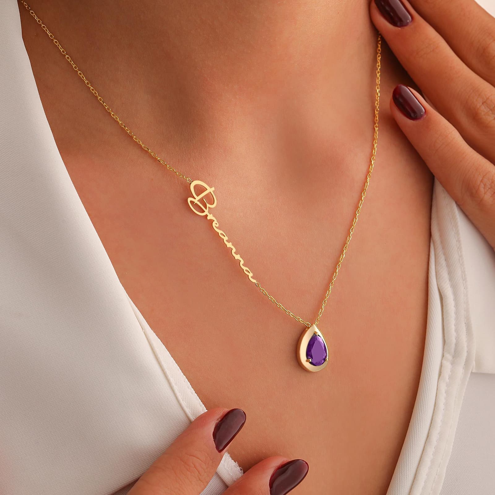 collar con nombre y piedra de junio de joyeria, foto 19