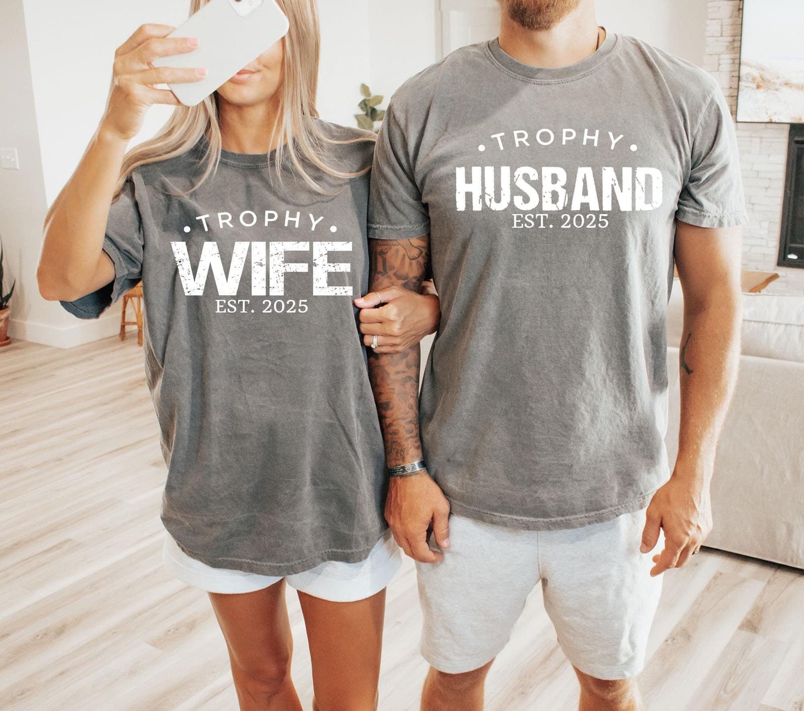Camiseta divertida para presumir de esposa trofeo,