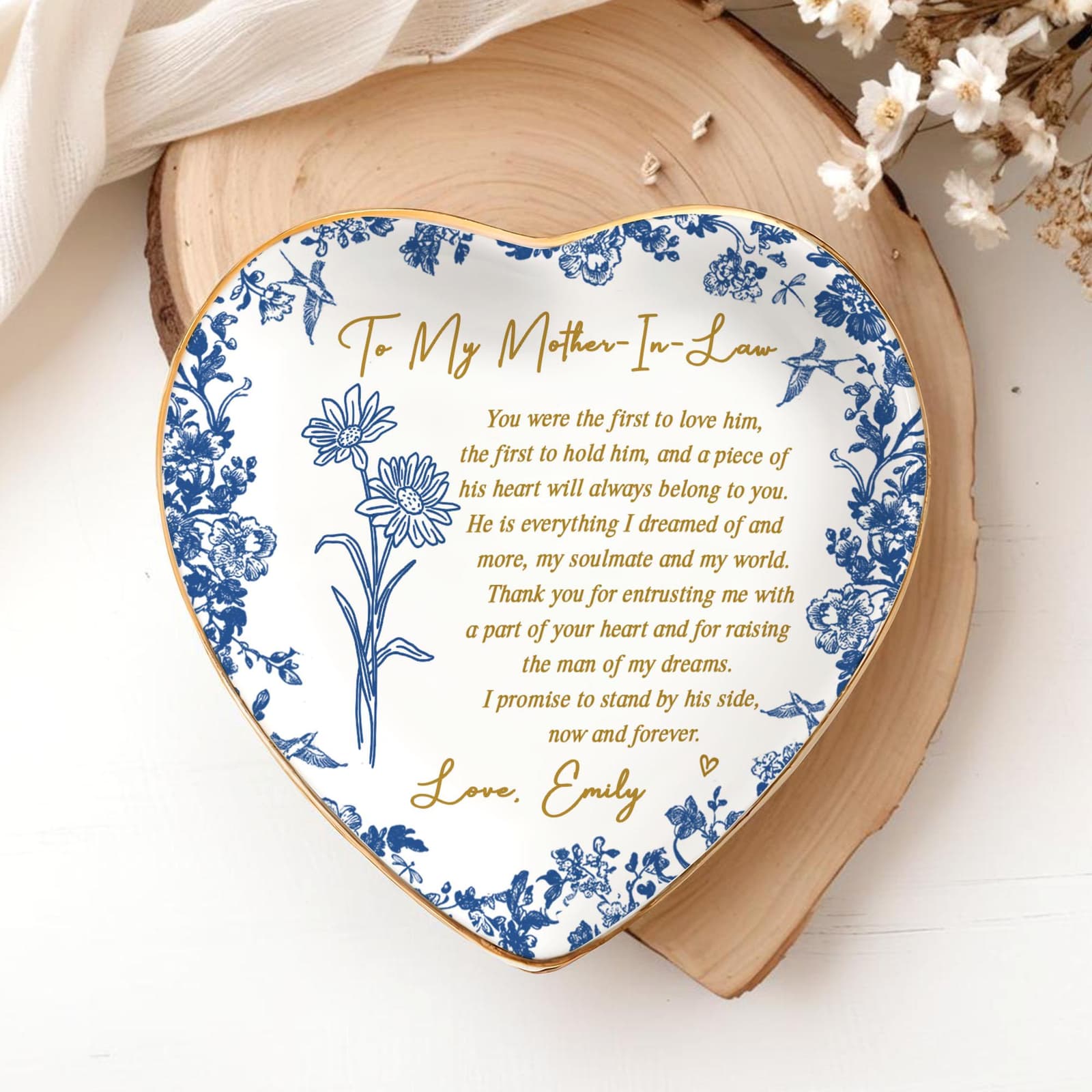 Plato joyero personalizado de cerámica para tu suegra, foto 6,
