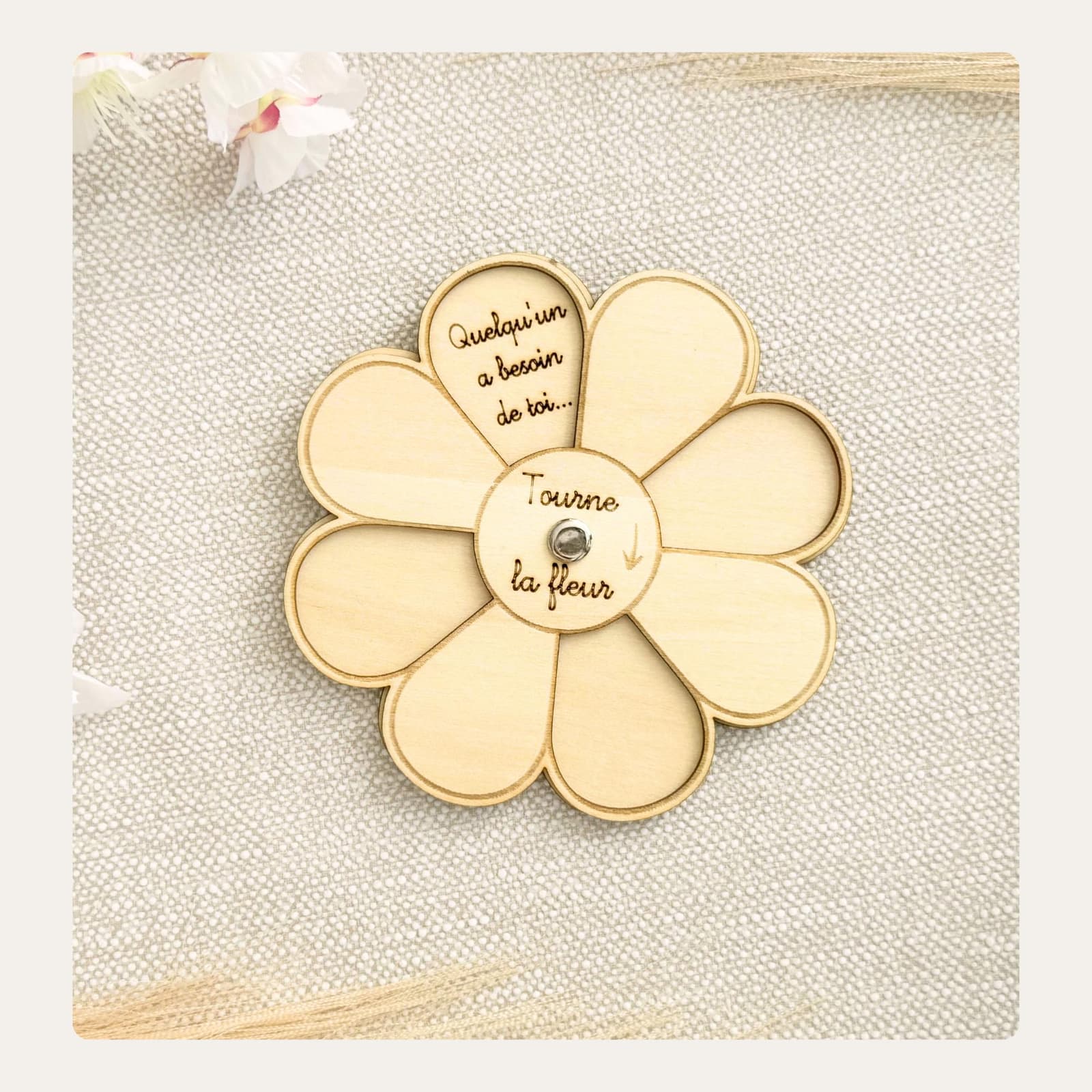 Tarjeta flor de madera personalizada para pedir ser madrina, foto 6