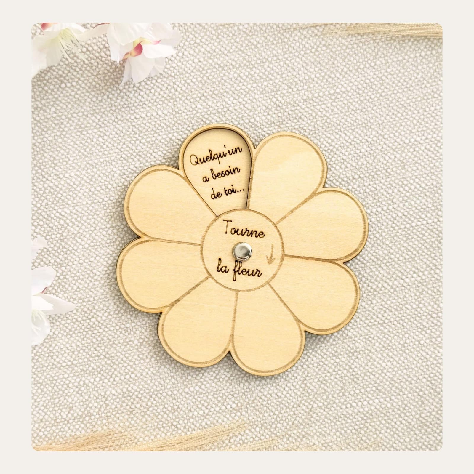 Tarjeta flor de madera personalizada para pedir ser madrina, foto 3