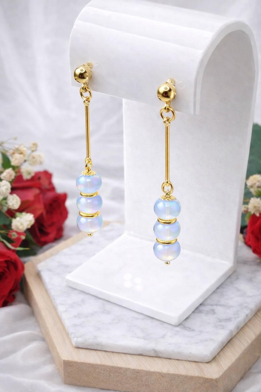 Pendientes colgantes de opalita