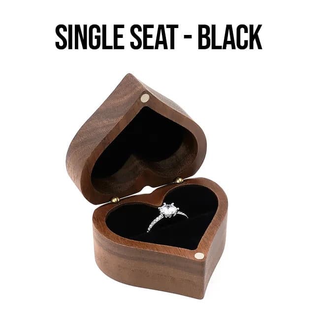 Caja de anillos de madera en forma de corazón, foto 8