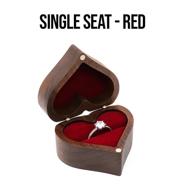 Caja de anillos de madera en forma de corazón, foto 6