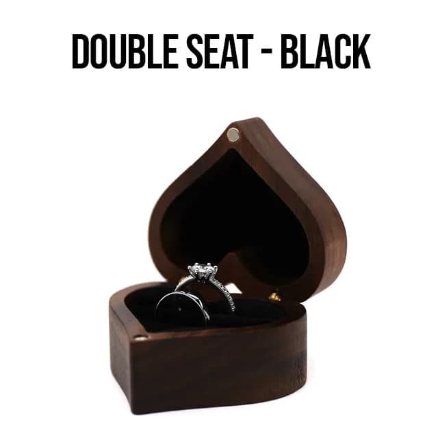 Caja de anillos de madera en forma de corazón, foto 5