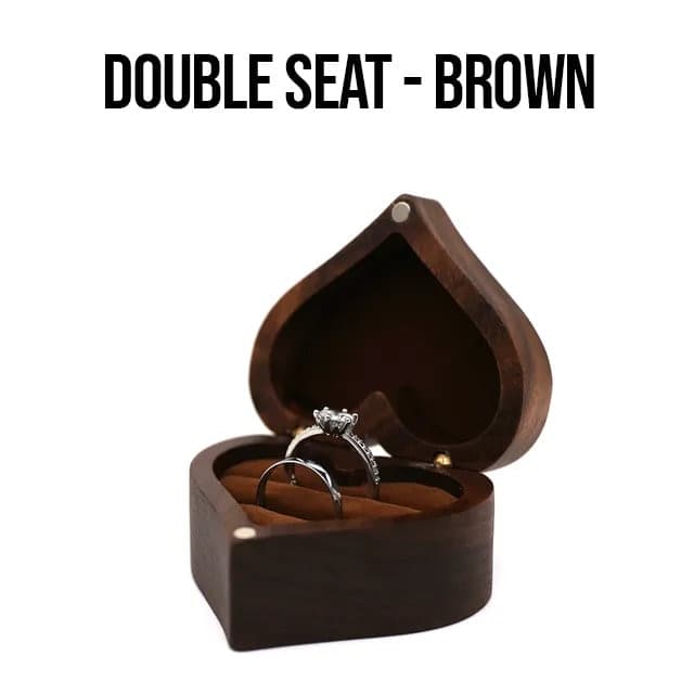 Caja de anillos de madera en forma de corazón, foto 4