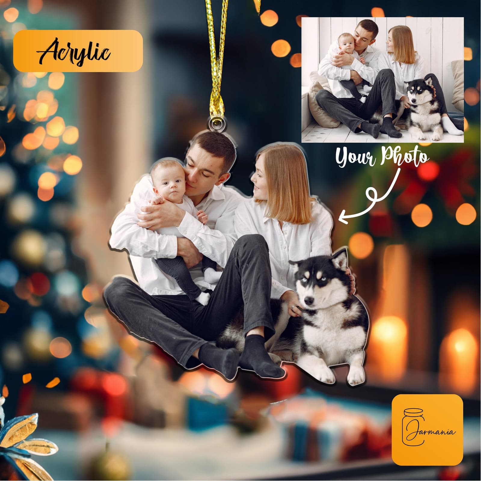 Adorno de Navidad personalizado con foto, foto 3
