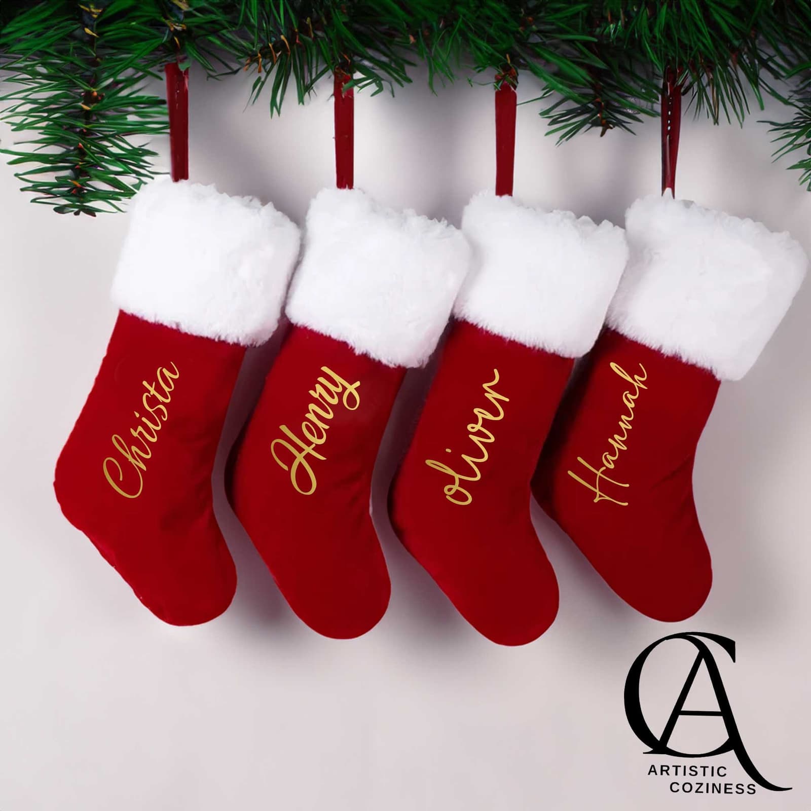 Calcetines navideños personalizados para toda la familia