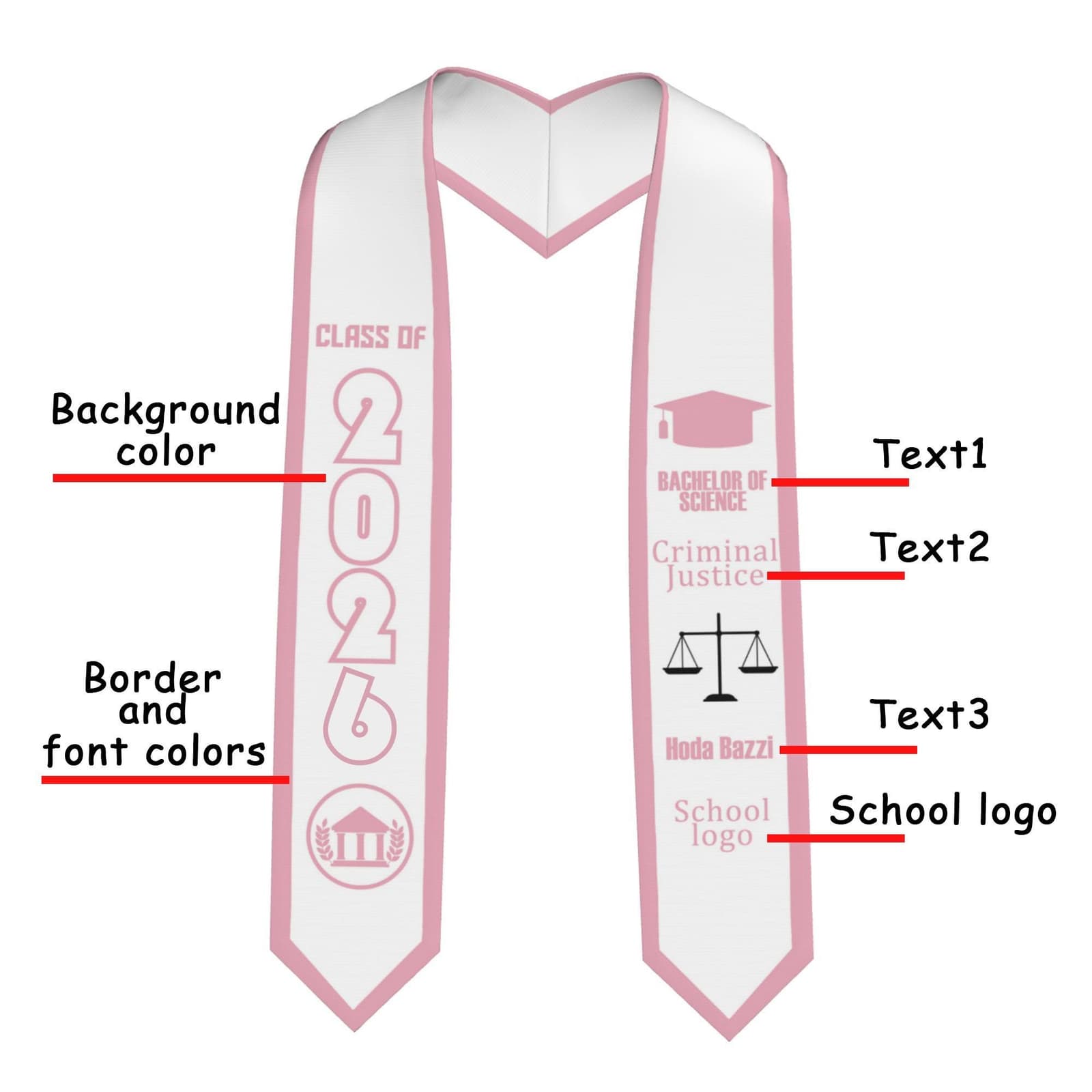 Estola de graduación personalizada, foto 2