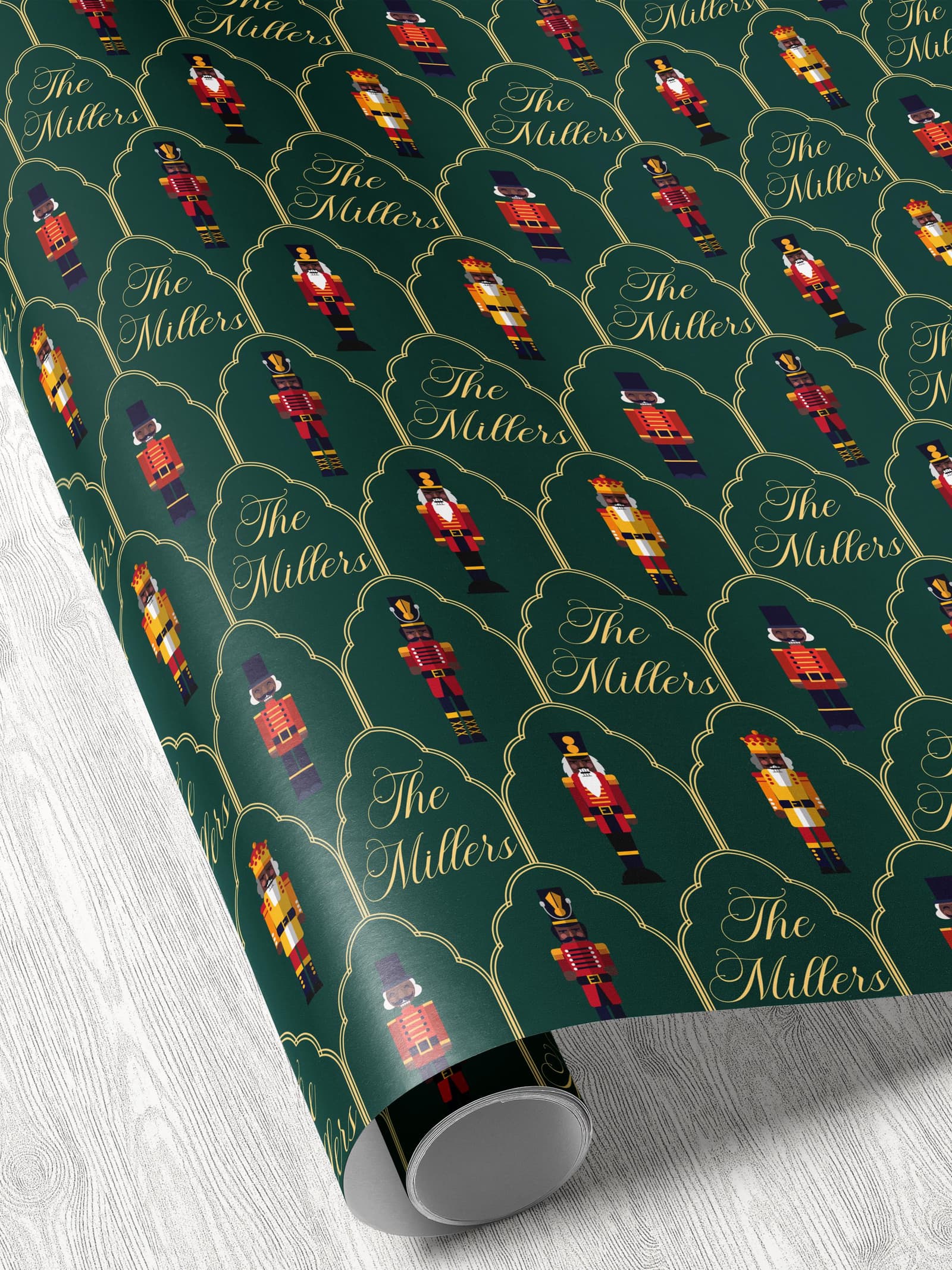 Papel de regalo con cascanueces afroamericanos personalizados, foto 5