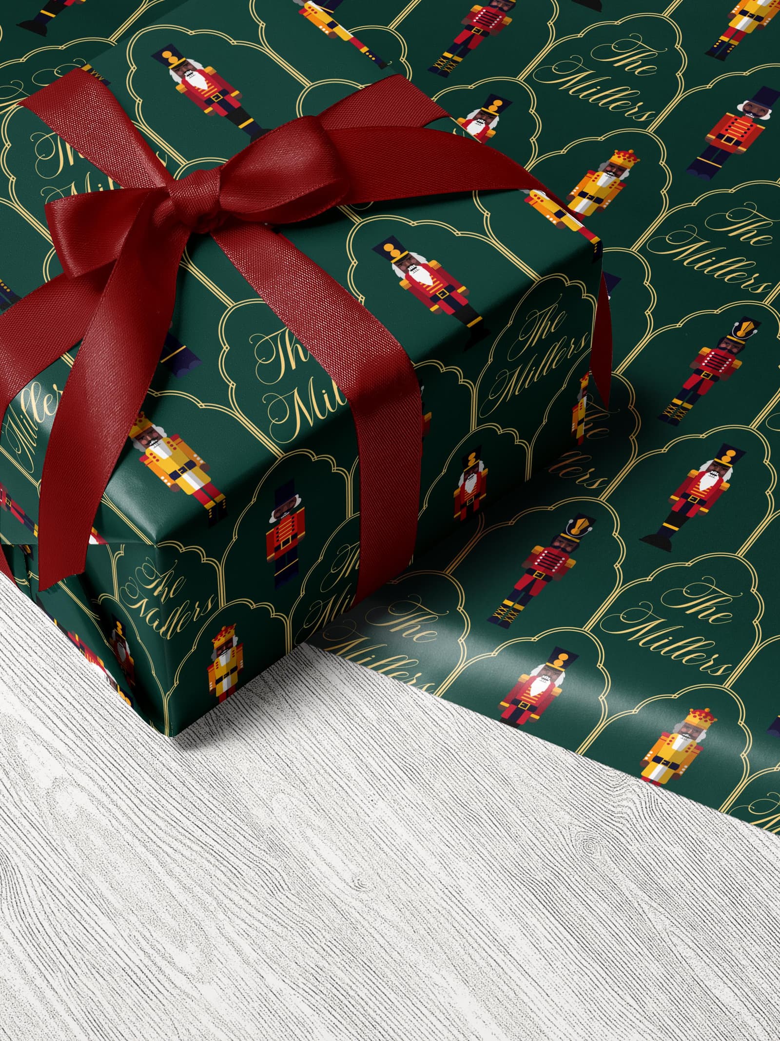 Papel de regalo con cascanueces afroamericanos personalizados
