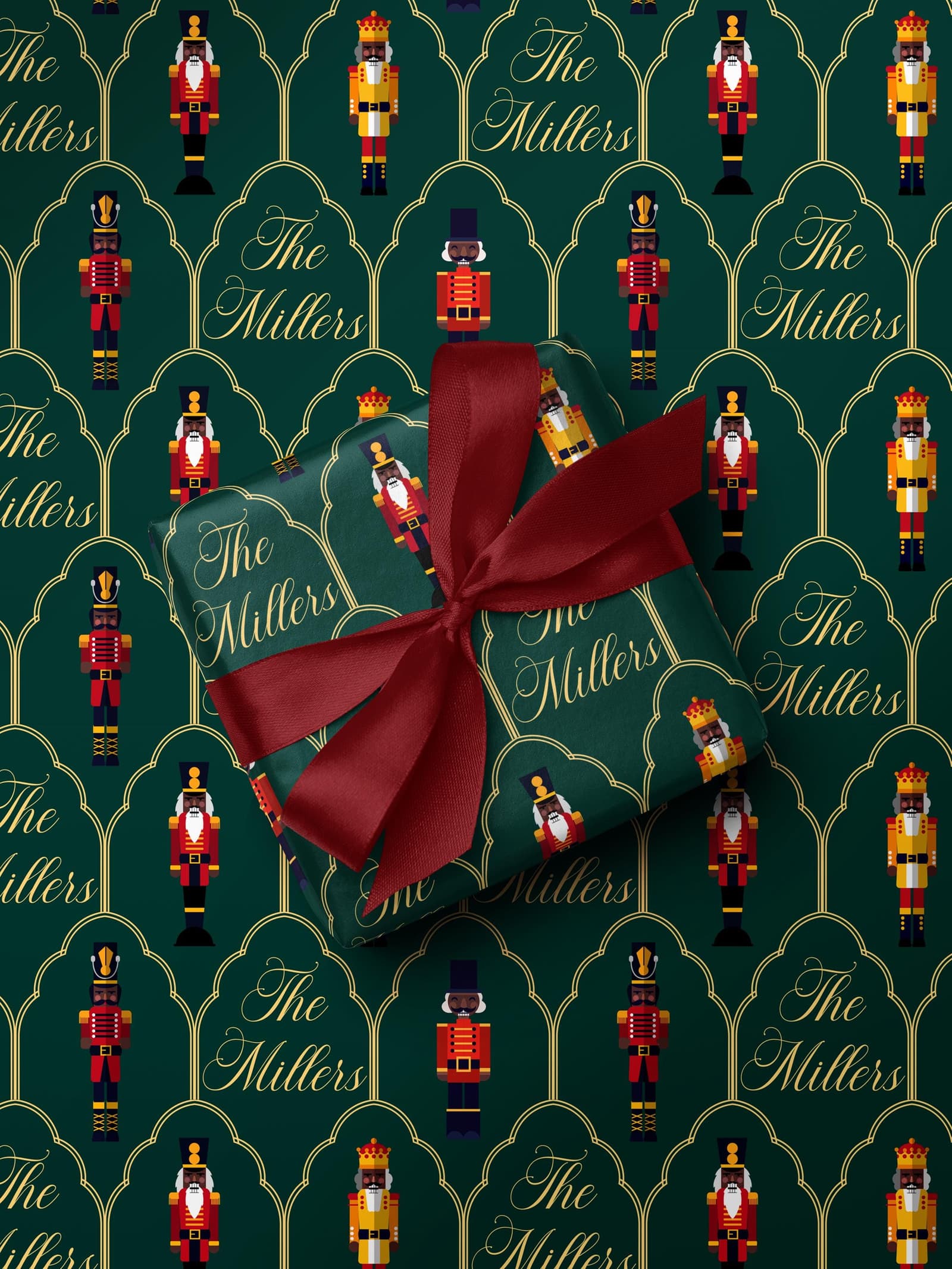 Papel de regalo con cascanueces afroamericanos personalizados, foto 4