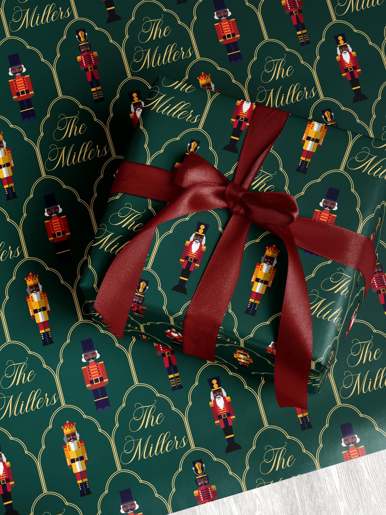Papel de regalo con cascanueces afroamericanos personalizados, foto 2