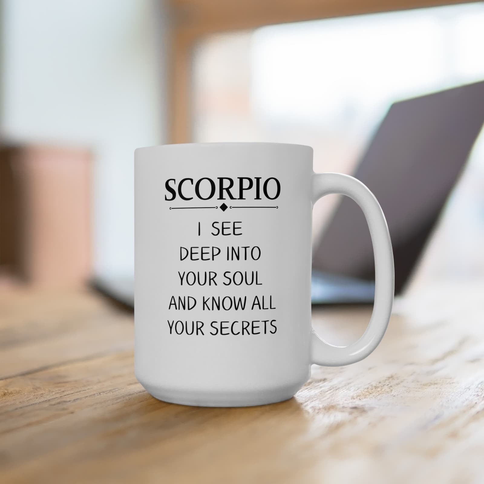 Taza de cerámica con diseño del signo Escorpio, foto 7