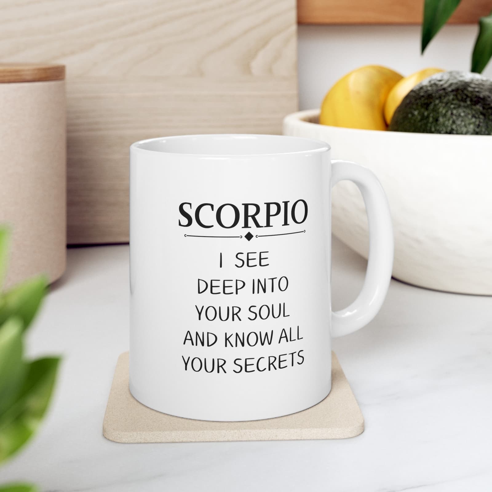 Taza de cerámica con diseño del signo Escorpio, foto 5