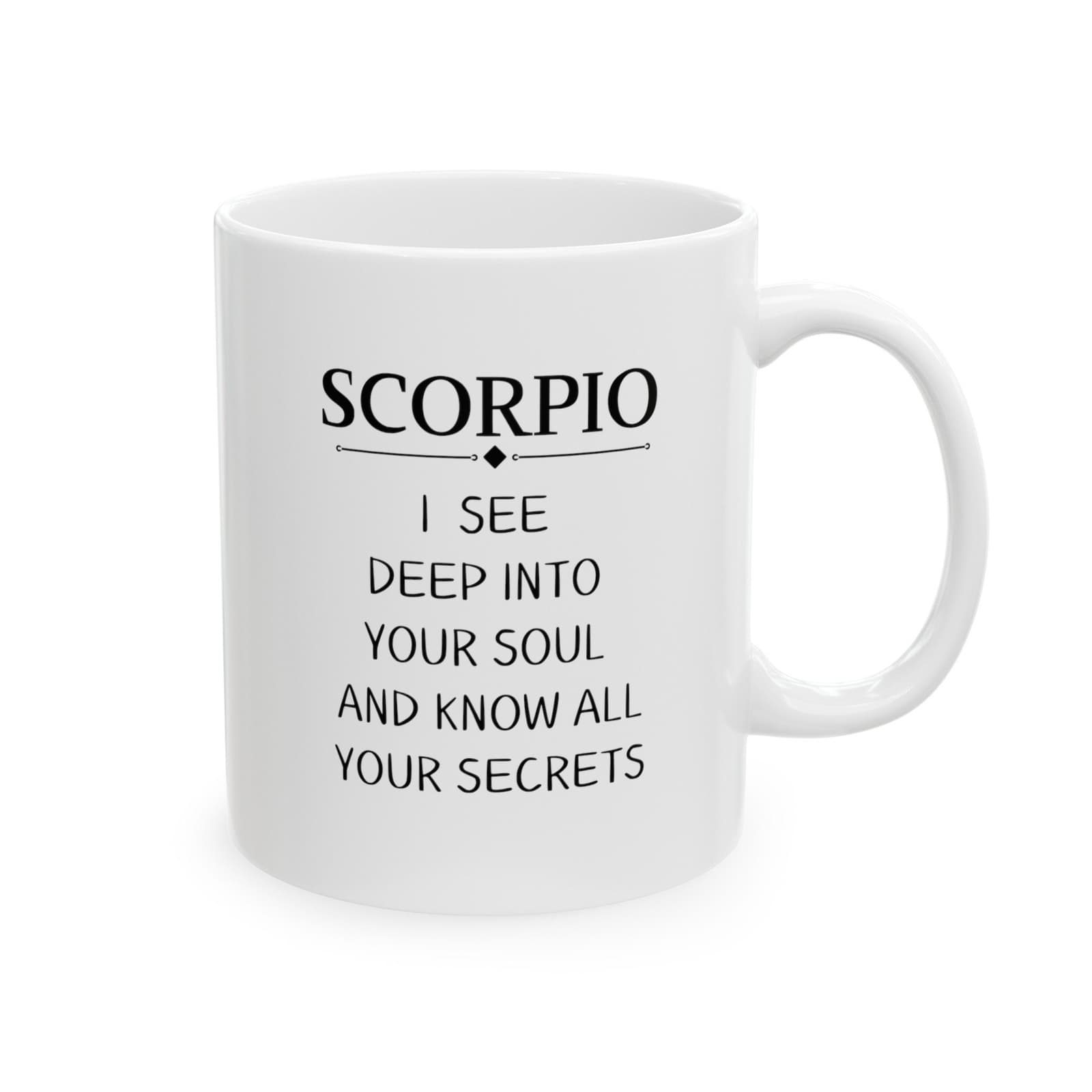 Taza de cerámica con diseño del signo Escorpio, foto 3