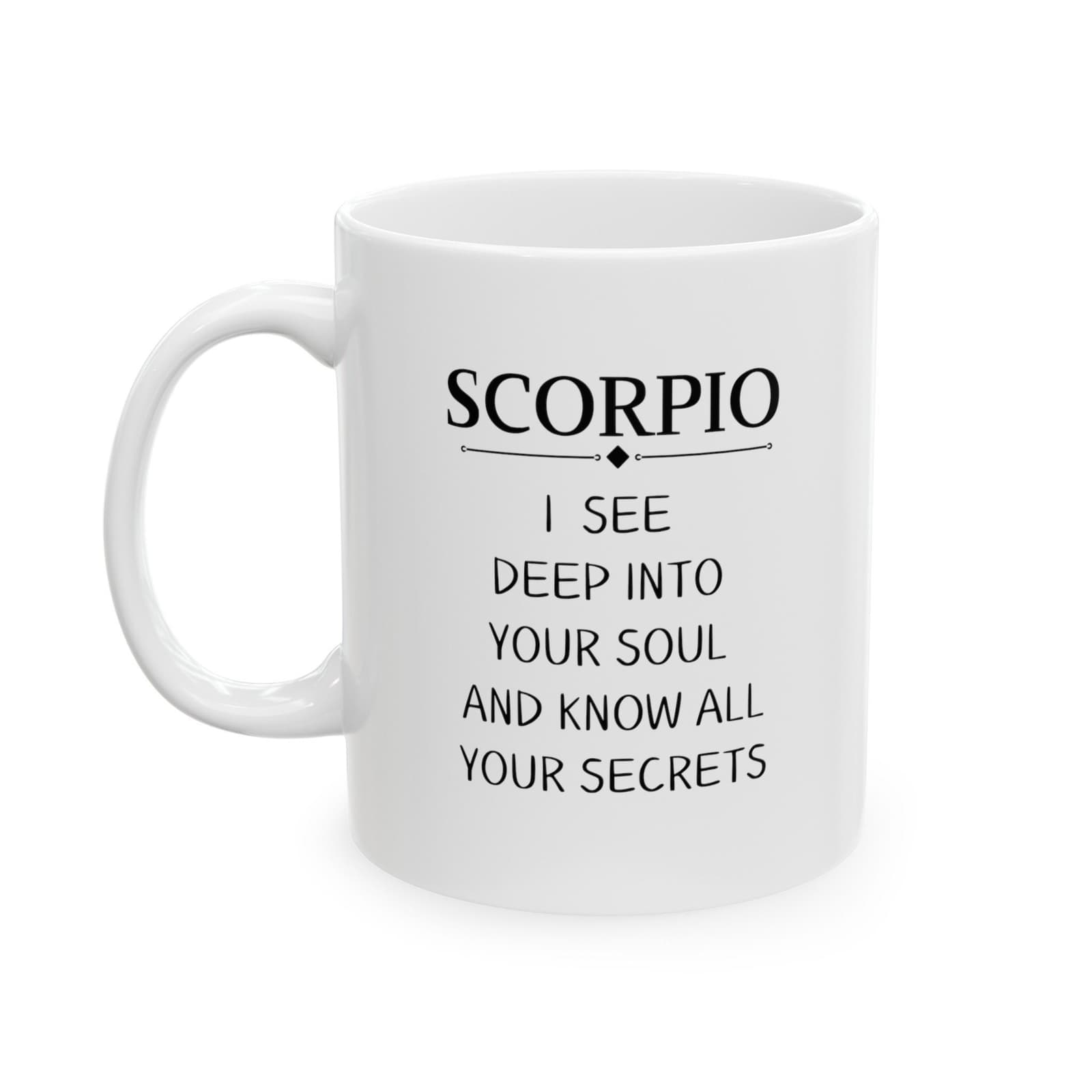 Taza de cerámica con diseño del signo Escorpio, foto 4