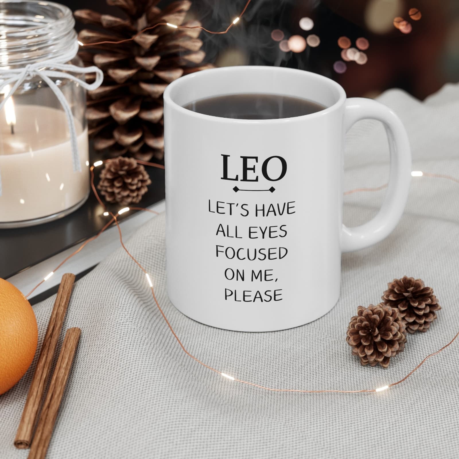Taza de cerámica del signo del zodíaco Leo, foto 8