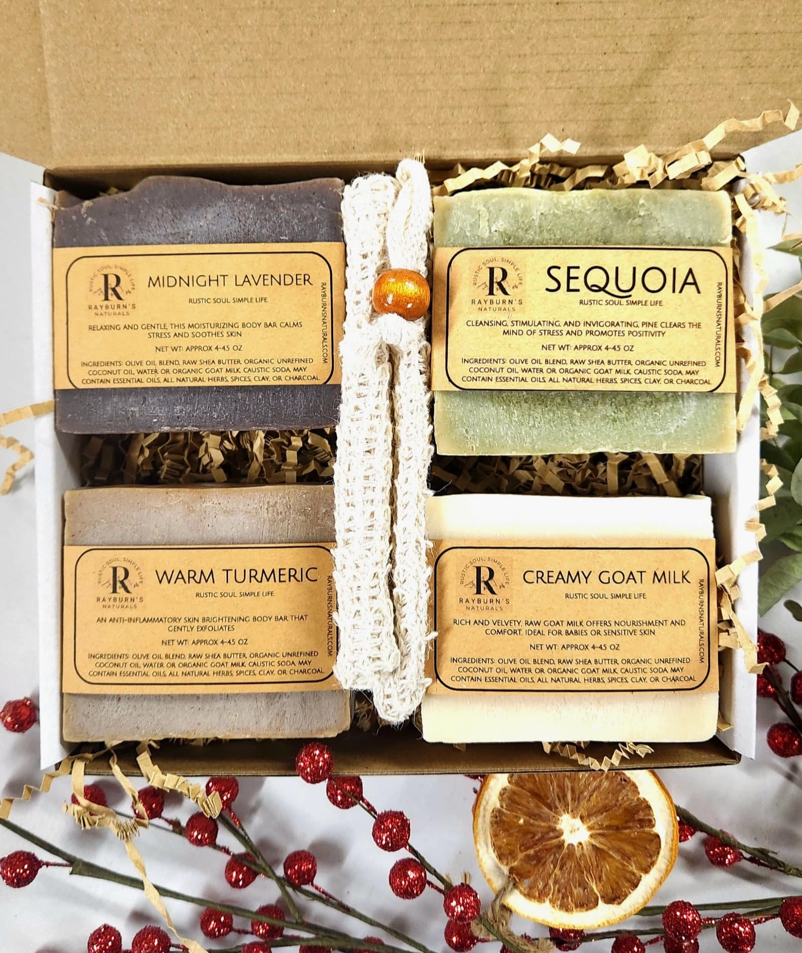 Caja de regalo con jabones naturales y bolsa de sisal, foto 8
