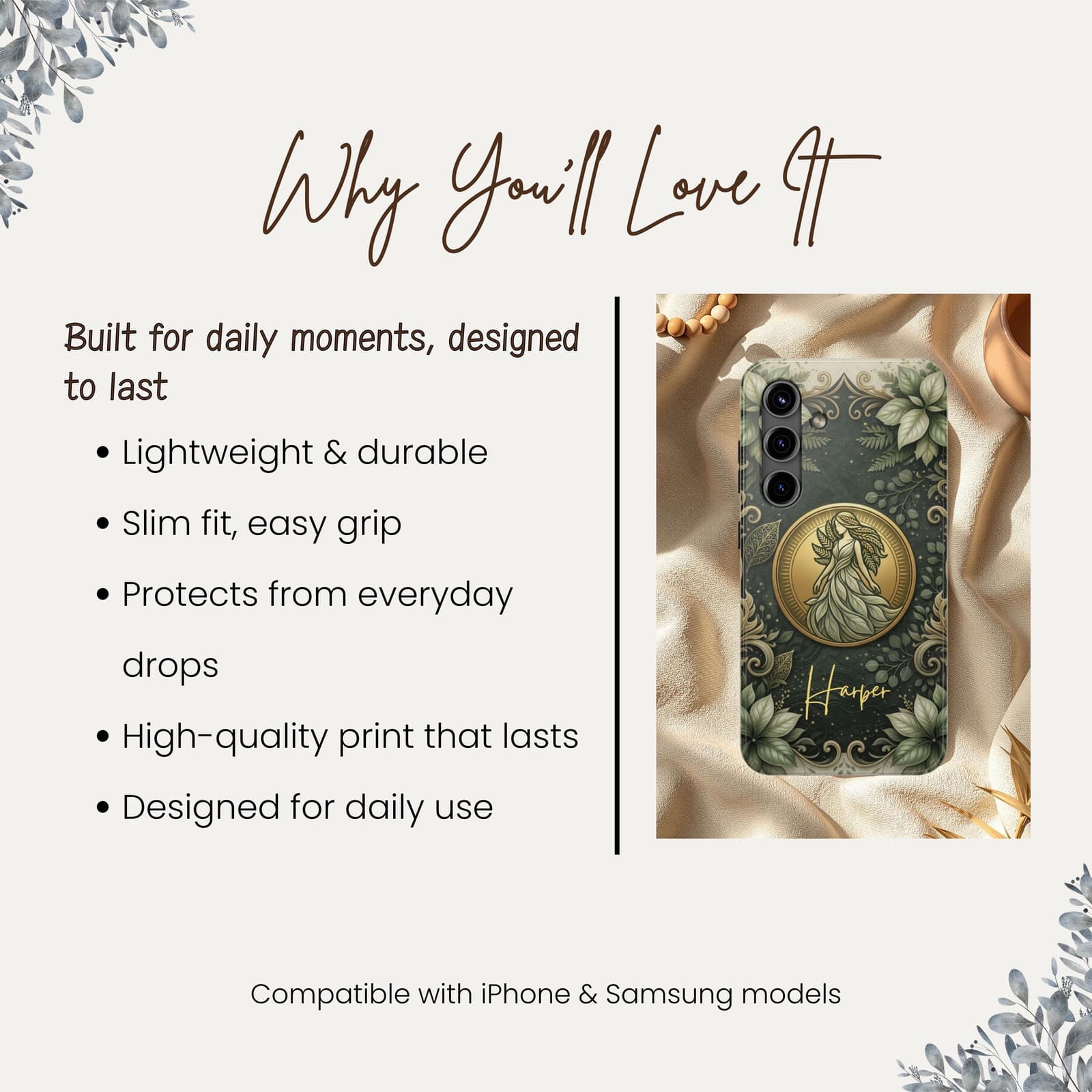 Virgo zodiac phone case features lightweight durable slim fit protective design with high quality print for daily use