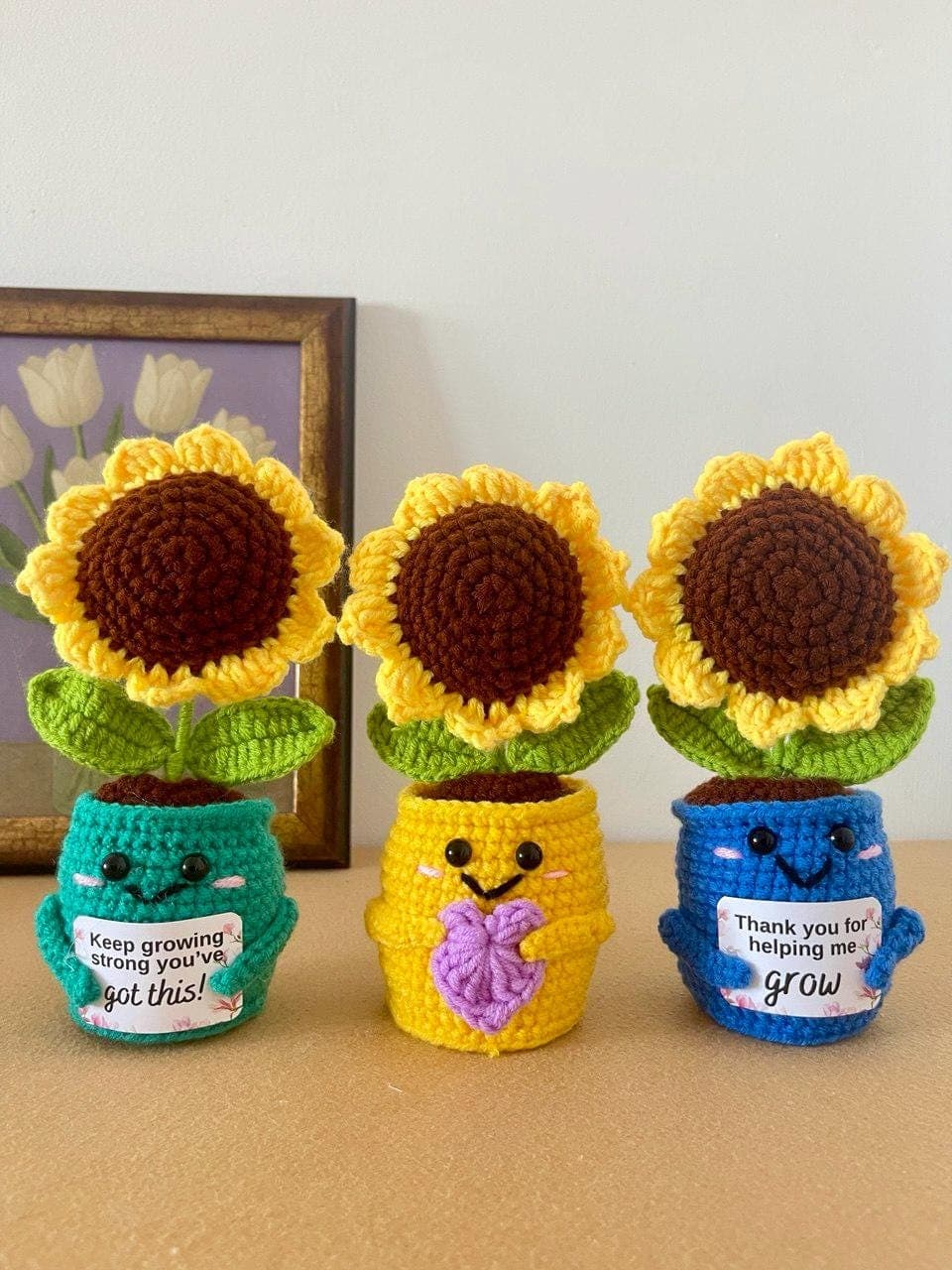 Maceta de flores de ganchillo para la oficina, foto 17