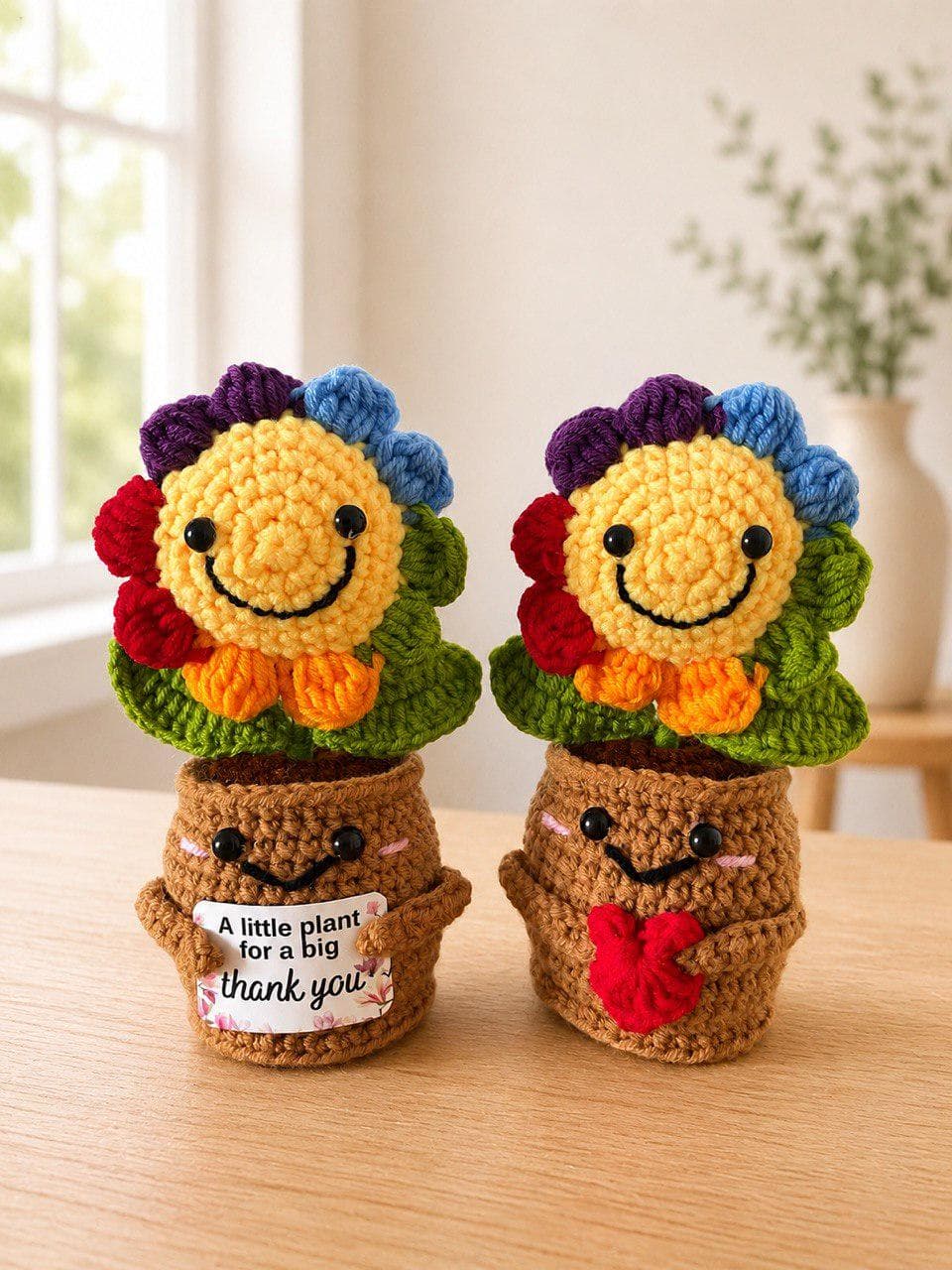 Maceta de flores de ganchillo para la oficina, foto 6